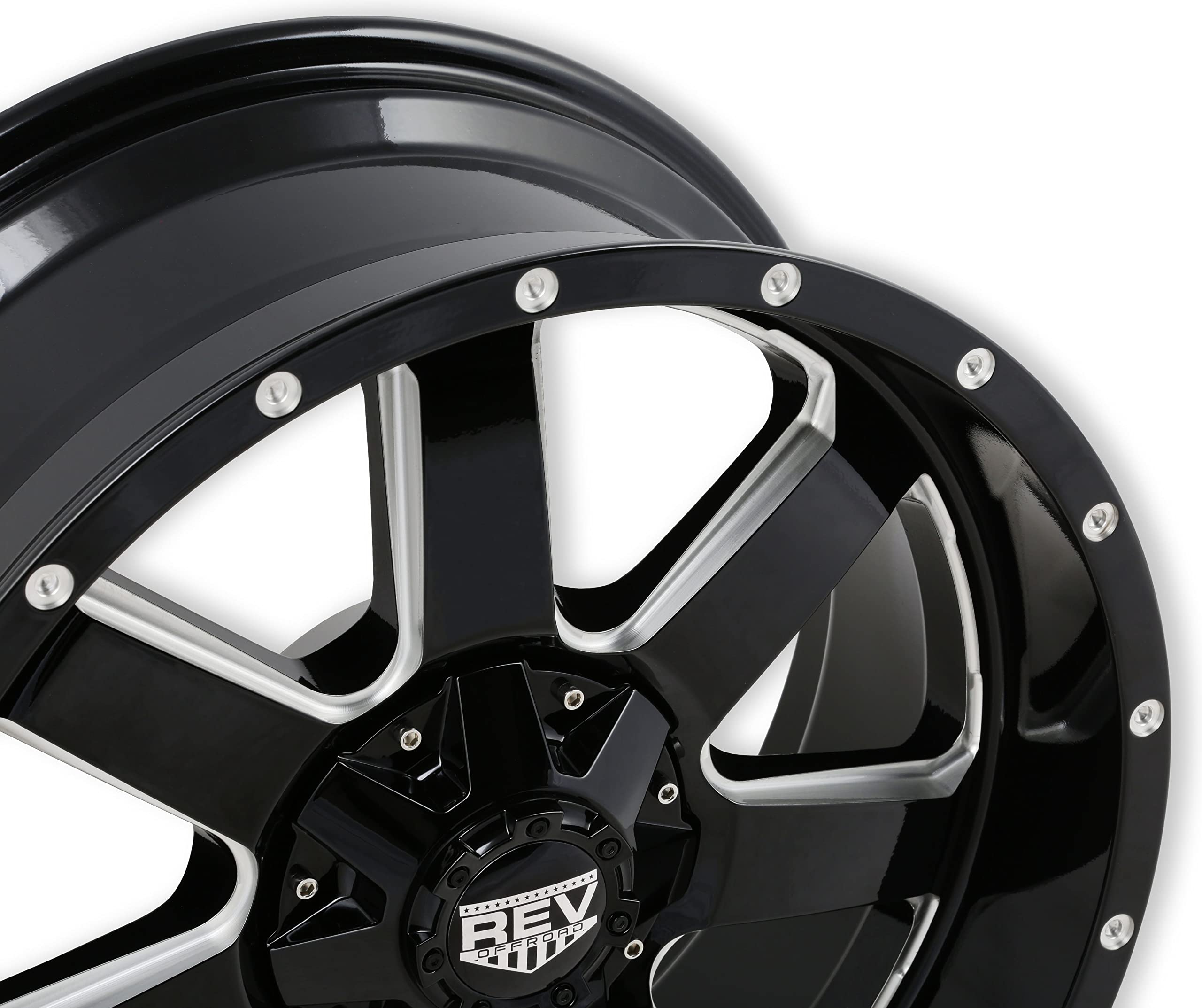 885 Series REV Wheels 885M-7903212 - 17x9-4.53 bs - 5x5/5x5.5 -Black/Machine Lip