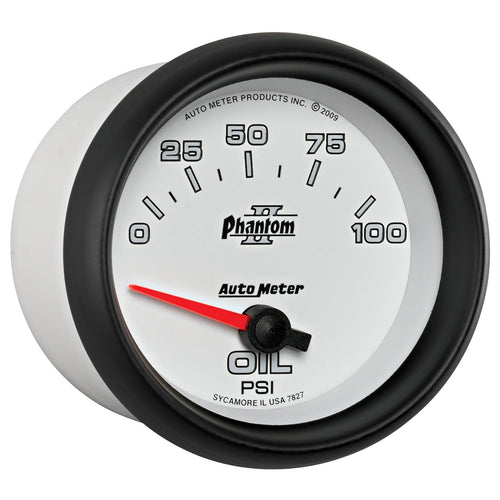 Auto Meter Phantom II 2-5/8" 0-100 PSI Short Sweep Electric Oil Pressure Gauge 7827