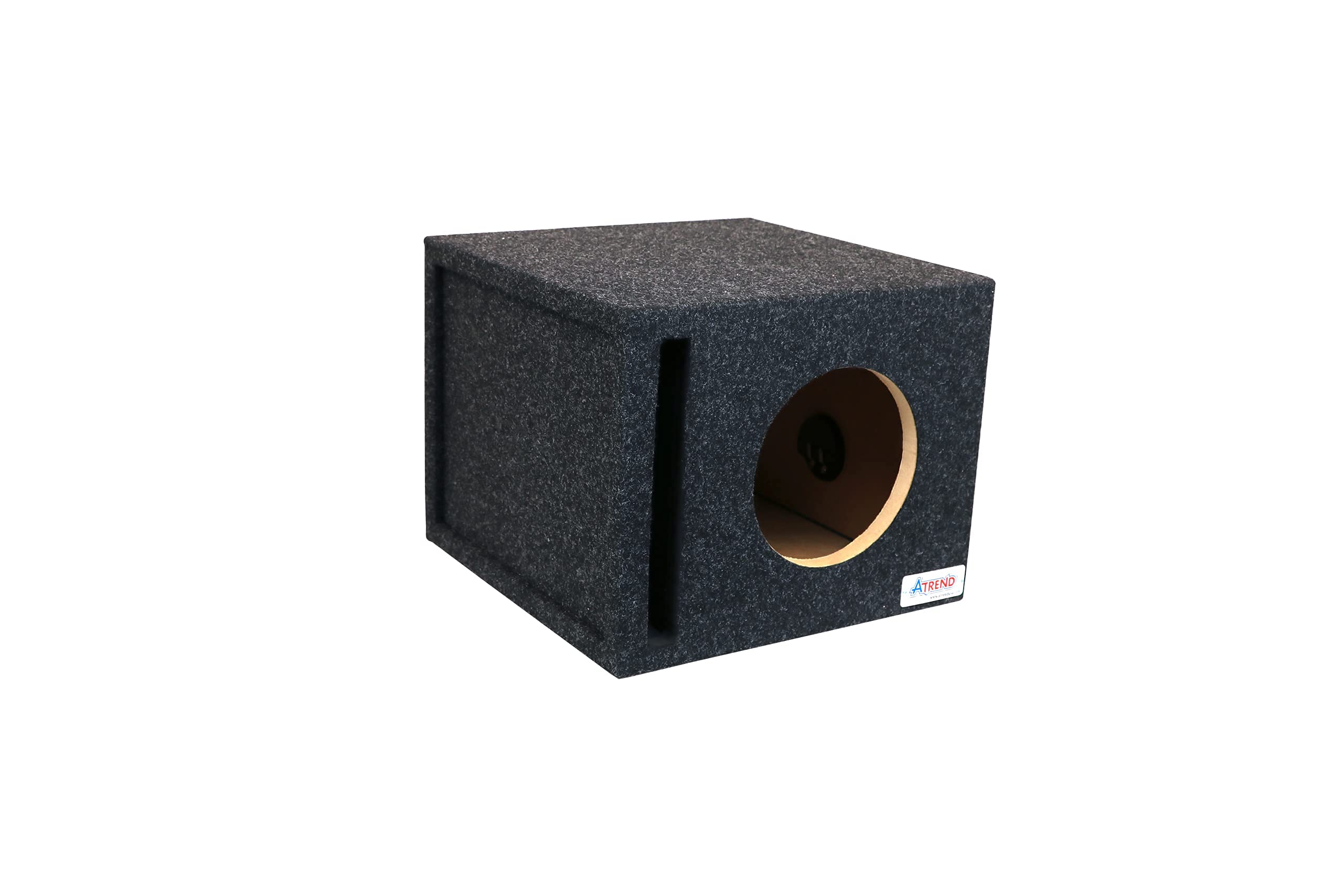 Atrend 8 inch SPL Tune Single Vented Subwoofer Box - Improves Audio Quality, Sound & Bass - Woofer Specific Enclosure Certified - Designed, Engineered in USA - Nickel Finish Speaker Terminal