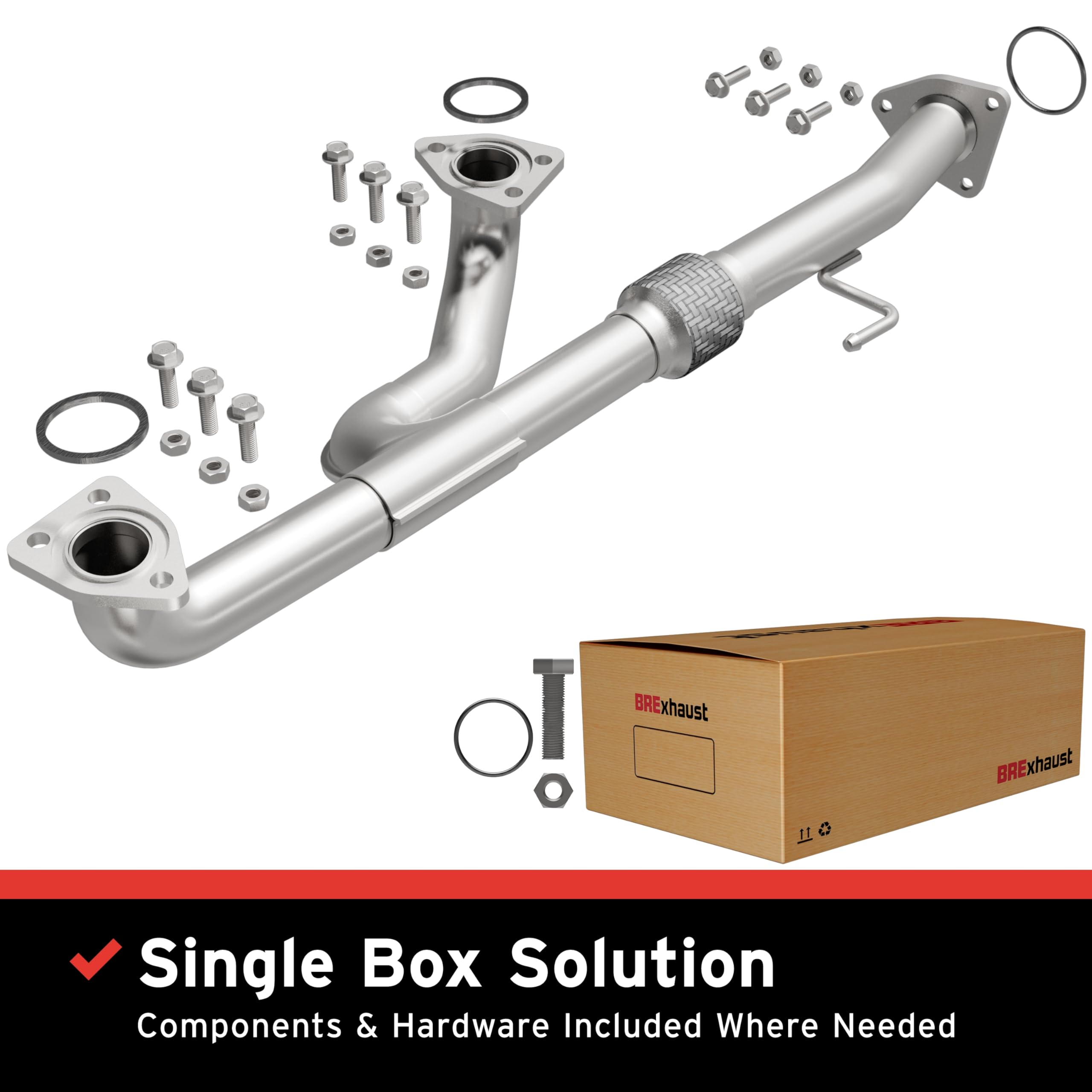 Replacement Front Pipe Kit BRExhaust 107-0191: Direct-Fit, Compatible with 05-10 Odyssey 3.5L