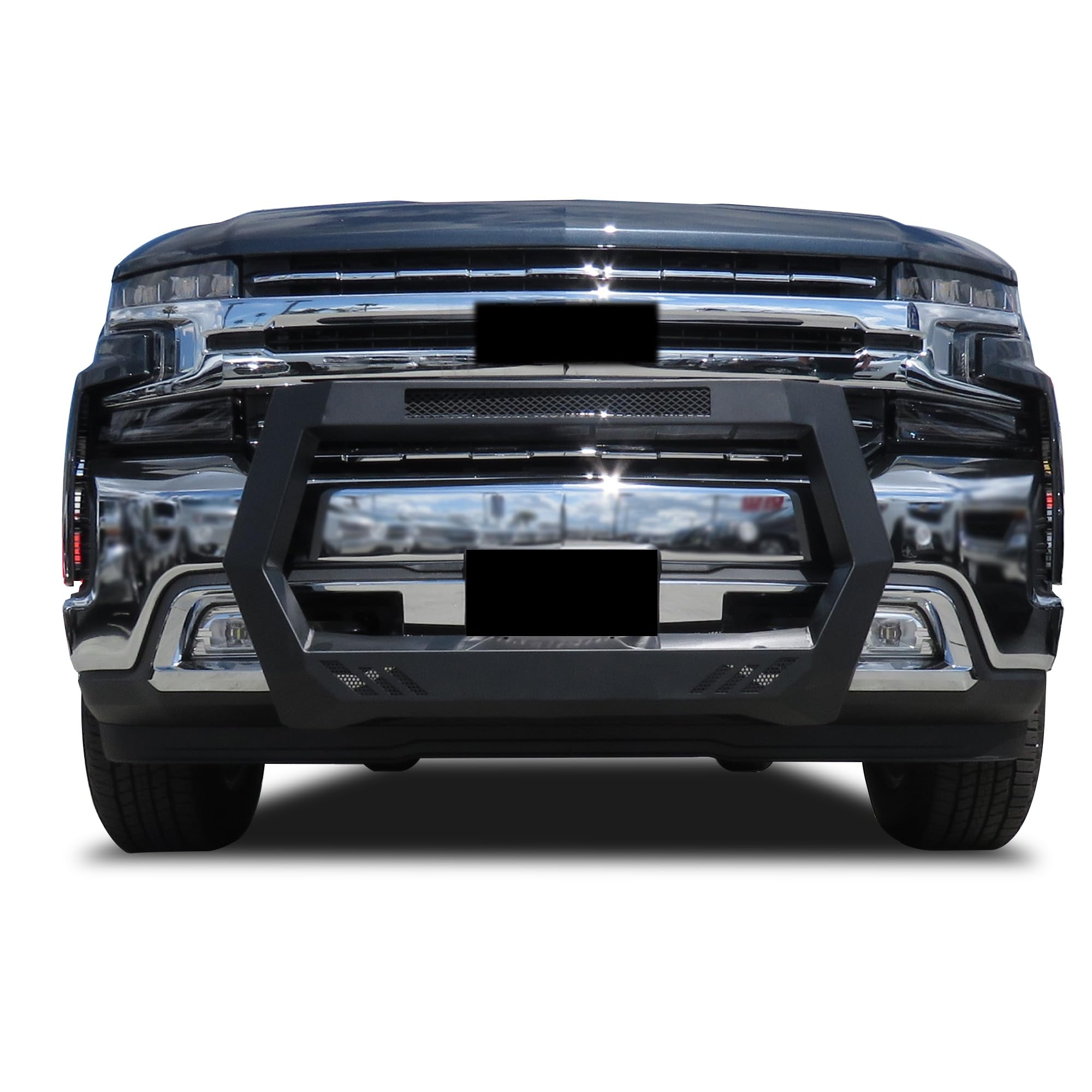 Rover Bull Bar Black Horse Matte Black Compatible with 2019-2025 Chevrolet Silverado 1500|2022-2022 Chevrolet Silverado 1500 LTD-ROGSI19