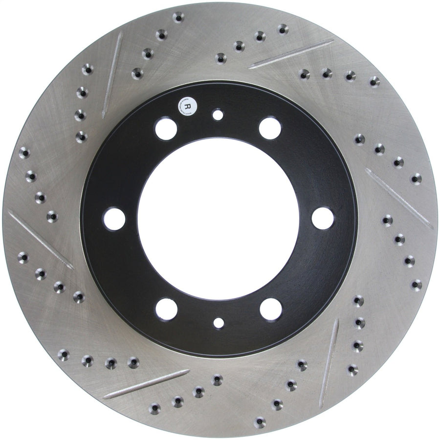 Front Right StopTech 127.44129R Drilled and Slotted Automotive Replacement Disc Brake Rotor Fits Select 2003-2009 Toyota 4Runner, 2007-2014 Toyota FJ Cruiser, 2005-2019 Toyota Tacoma