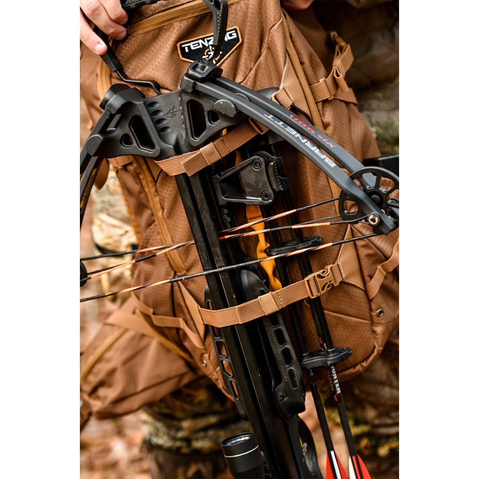 Whitetail TENZING 2100 Day Pack, Buckskin Tan Hydration Bladder Compatible Durable Camo Backpack with 4 Compartments & 15 Organizational Pockets for Hunting Gear and Equipment