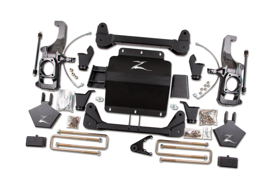 Zone Offroad 2011-2019 Chevy Silverado, GMC Sierra 2500/3500 HD | ZONC13 5 inch Full Suspension Torsion Bar Drop Lift Kit (F & Rr) w/Factory Overload Springs | No Shocks