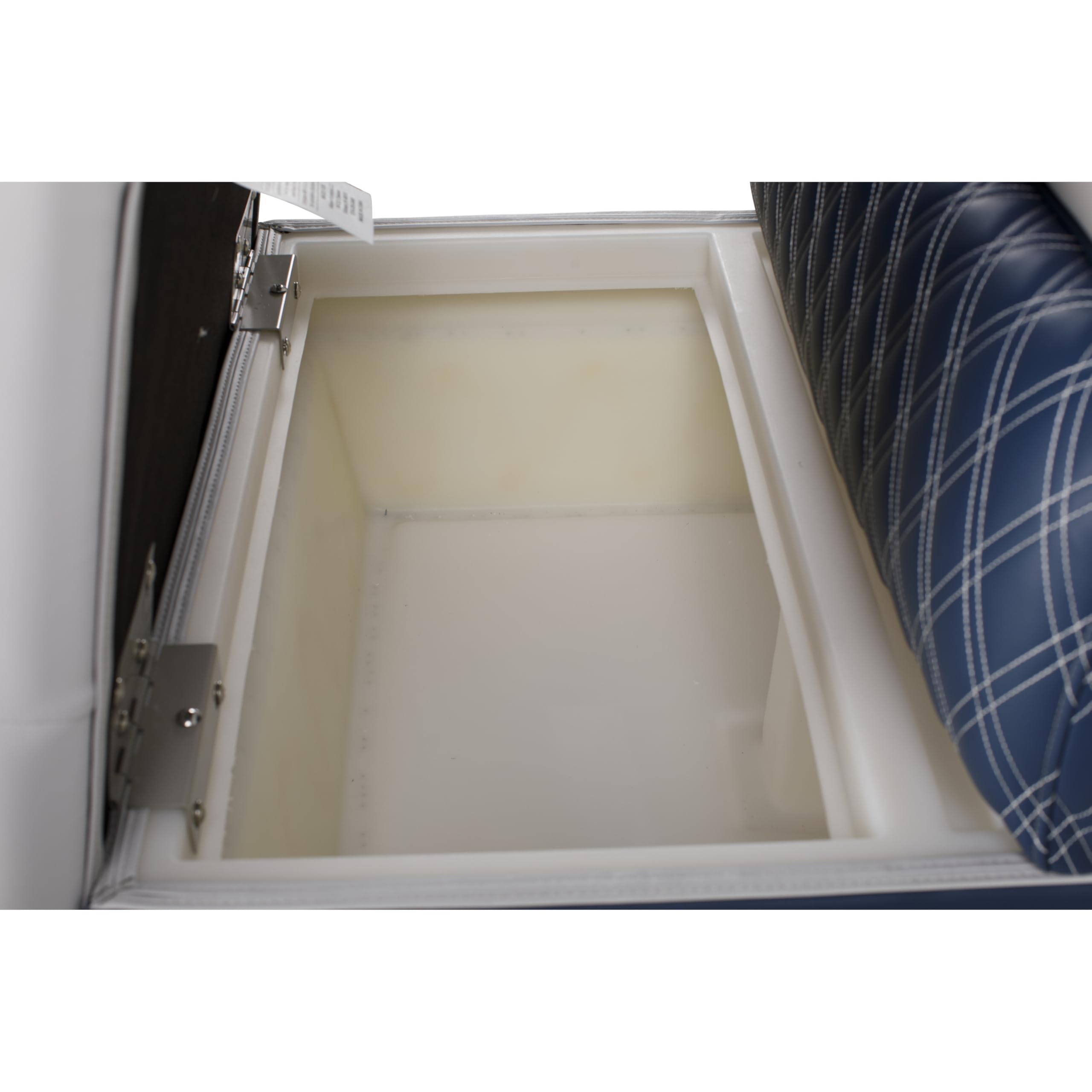 30" Lippert Sunset Collection Straight Pontoon Bench Seat, Contoured Foam Cushioning, Durable Marine-Grade Vinyl, Built-In Dry Storage, Poly Frame, 30"L x 28"W x 30"H - 2024021584
