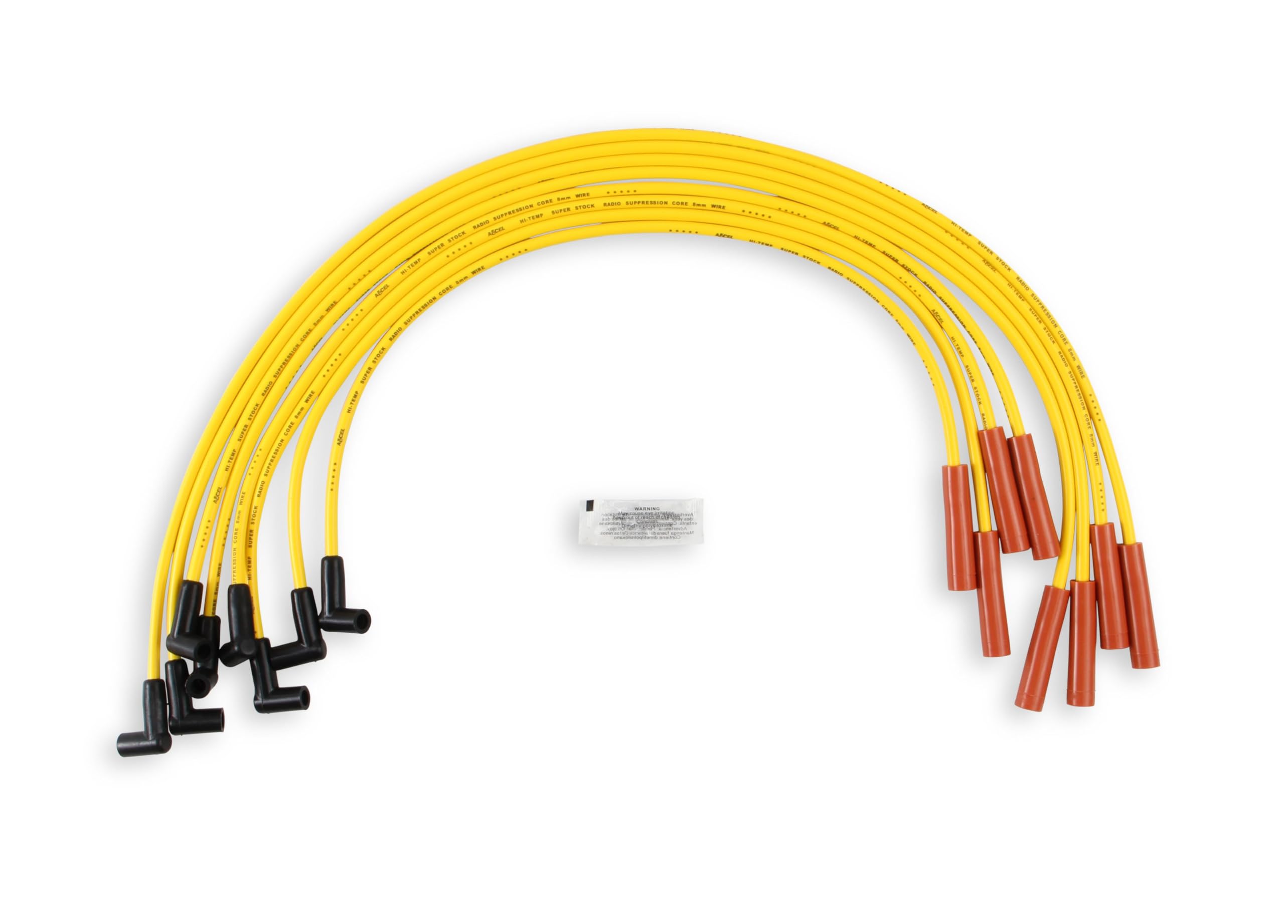 Spark Plug Wire Set ACCEL 4053 - Super Stock Graphite Core 8mm - Yellow