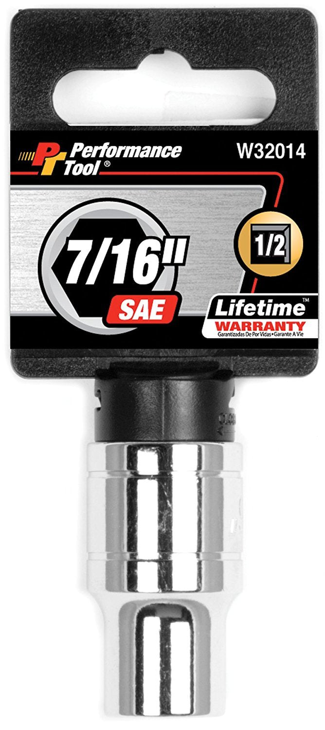 W32014 Performance Tool 1/2-Inch Drive 7/16-Inch 6Pt Socket