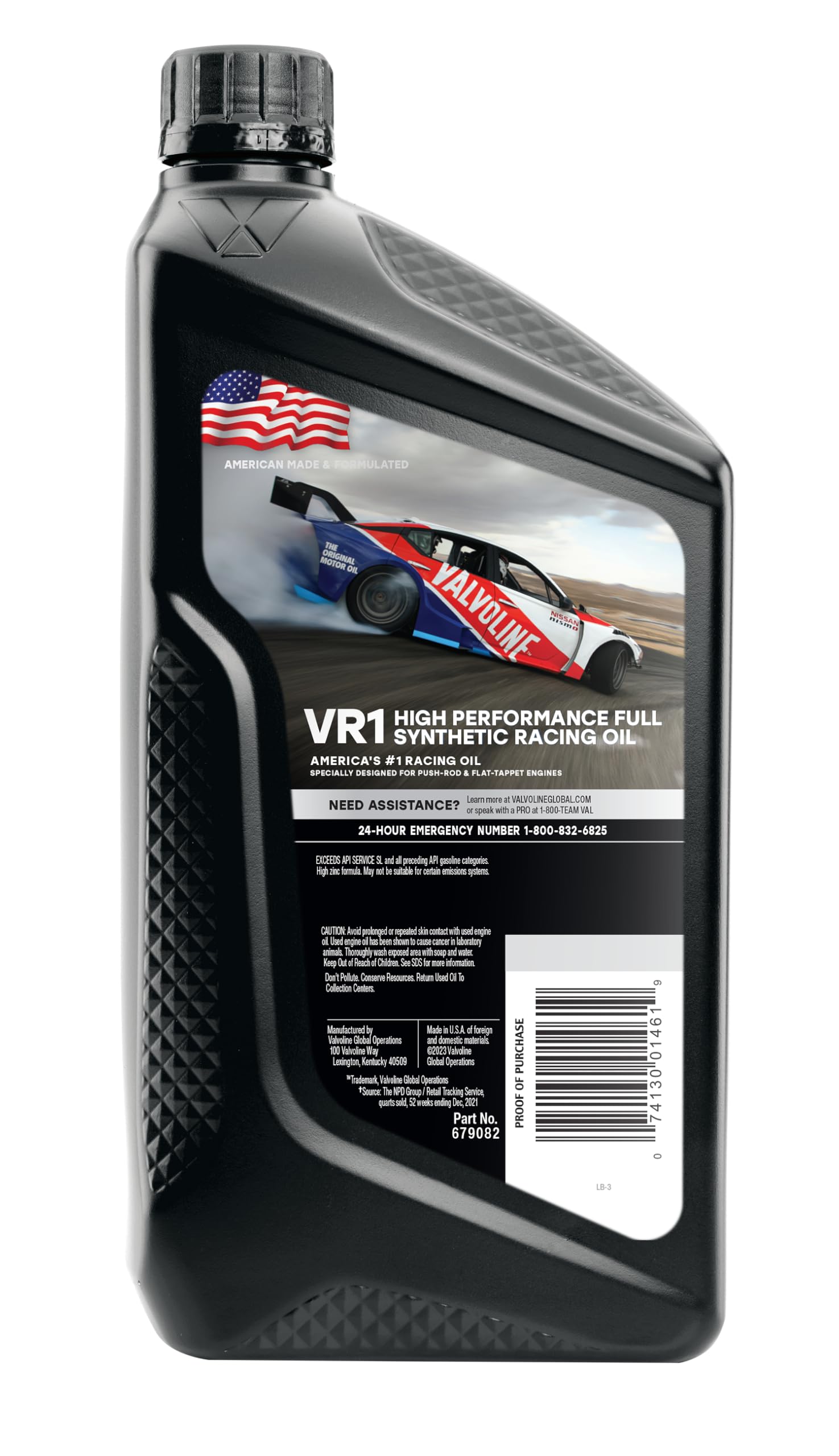 Synthetic Valvoline VR1 Racing SAE 20W-50 Motor Oil 1 QT, Case of 6