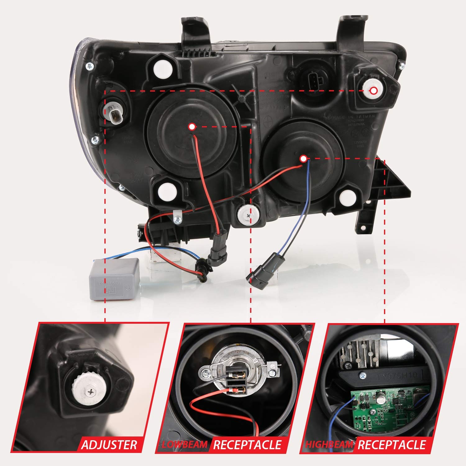 111447 Anzo USA Projector Headlamps Fits Toyota Tundra