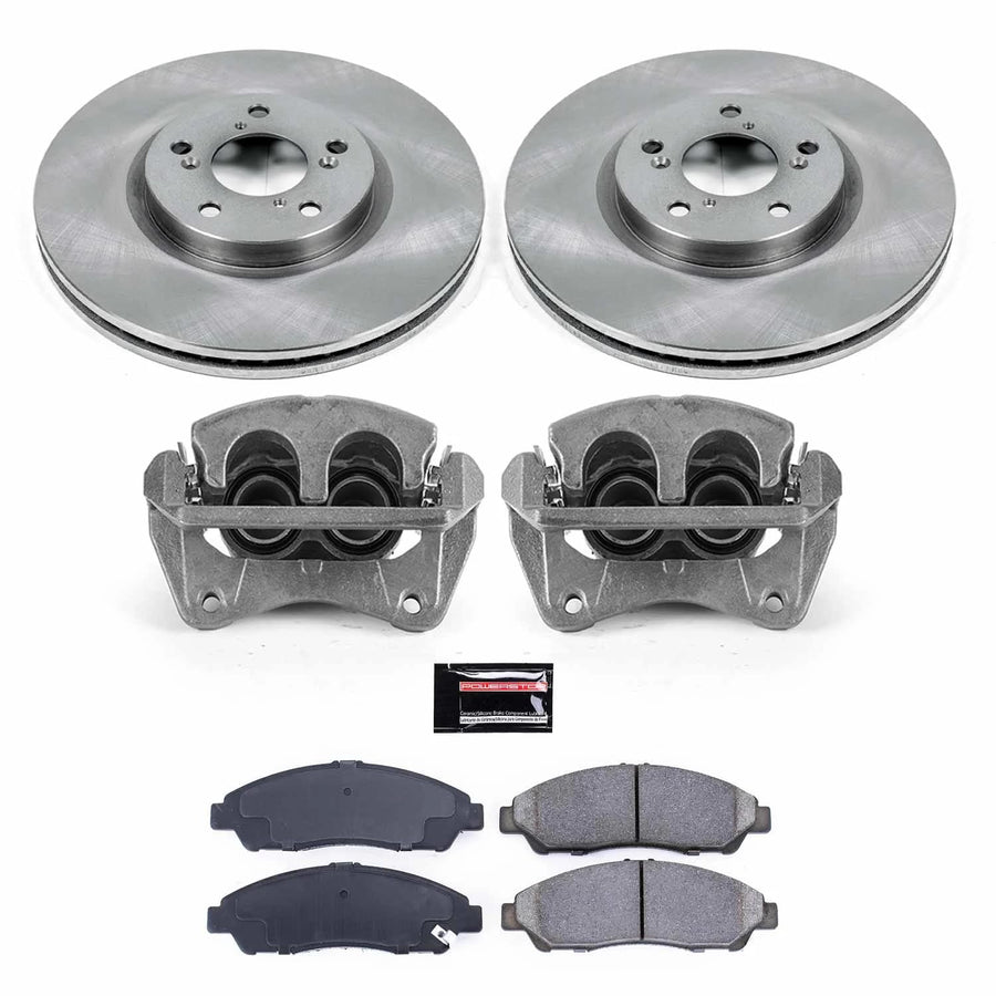 Power Stop KCOE5370 Replacement Autospeciality Front Caliper Kit- OE Rotors, Ceramic Brake Pads, Calipers For Acura MDX 2007-2013, Acura ZDX 2010-2013 [Model Specific]