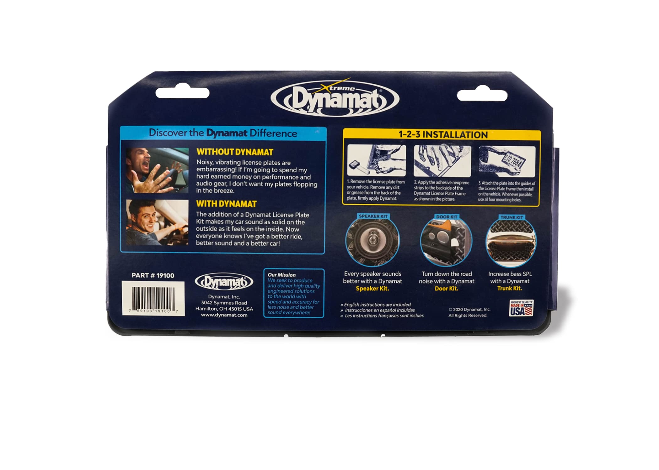 License Plate Kit Dynamat 19100
