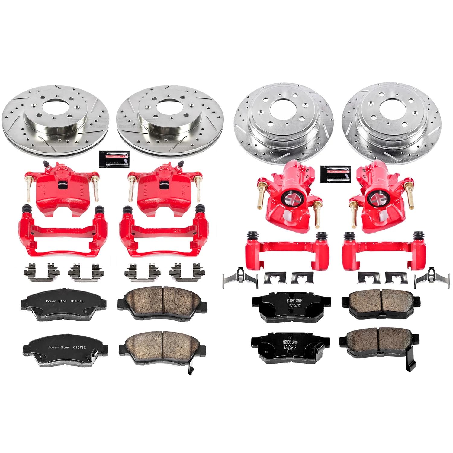 Power Stop Z23 Evolution Sport Performance Brake Kit with Caliper For Honda Civic del Sol 1994-1997 [Vehicle Specific]