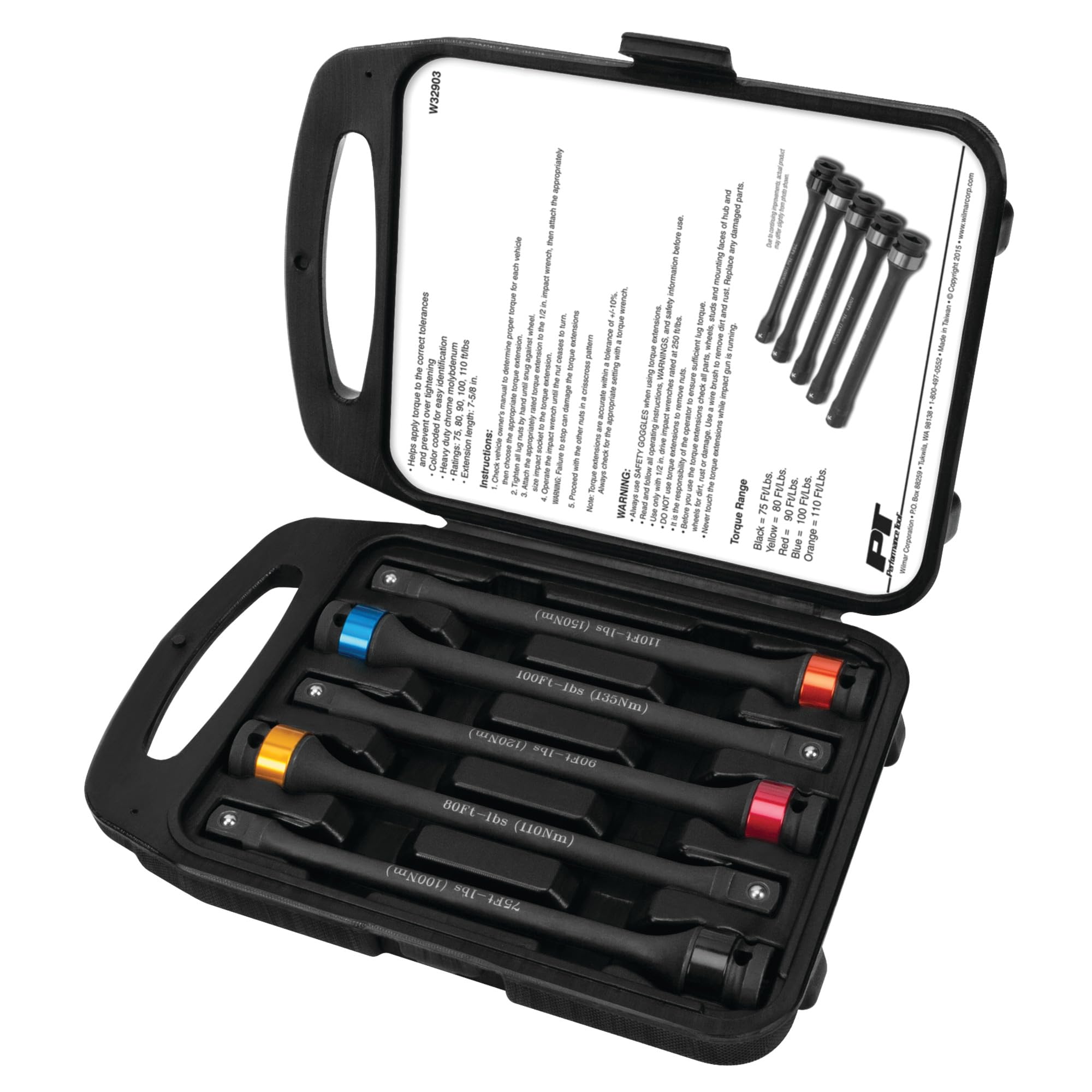 W32903 Performance Tool 5-Piece Torque Limiting Extension Set