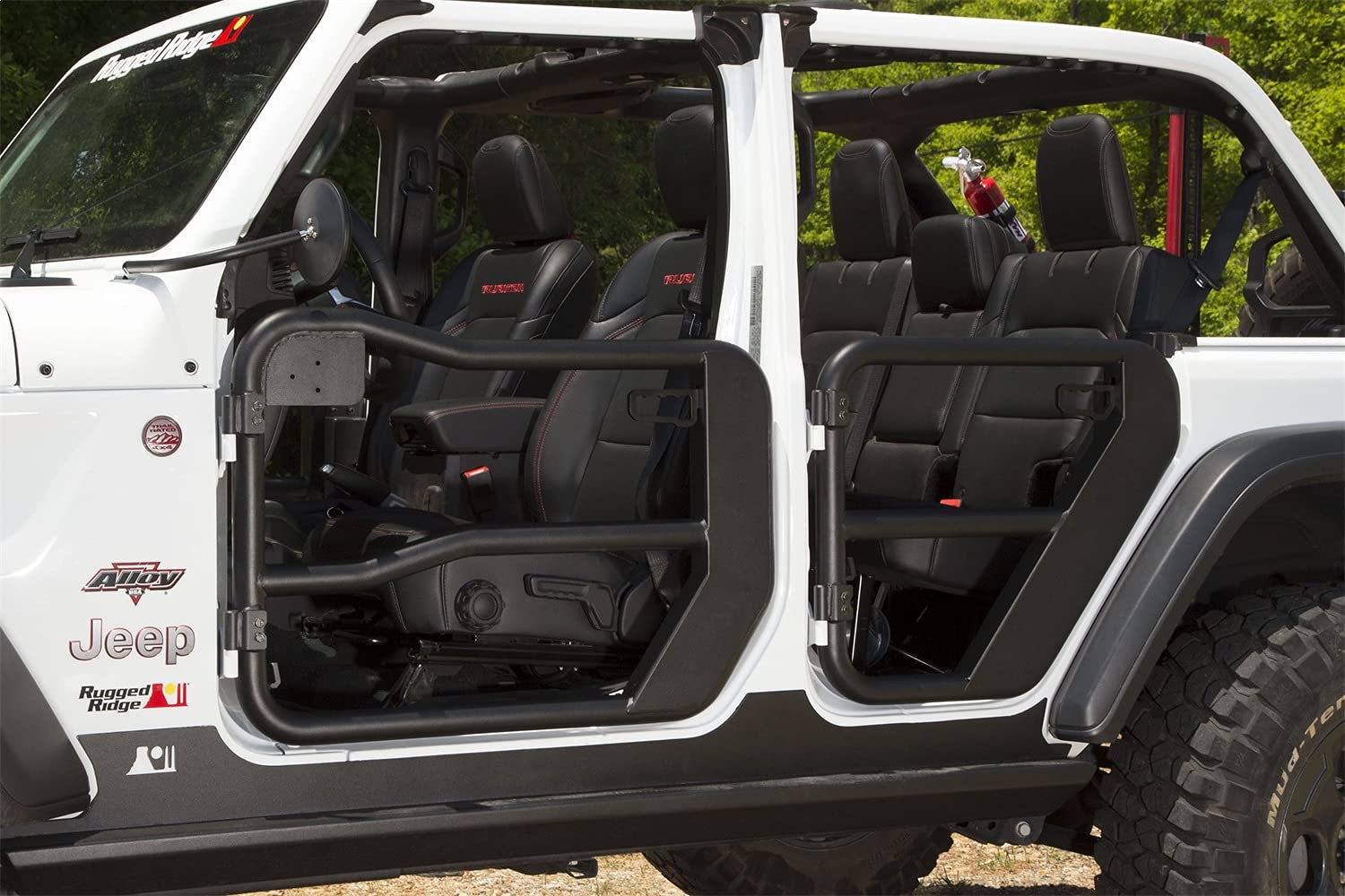 Fortis Tube Doors Rugged Ridge for Jeep Wrangler/Gladiator | Front | 11509.13 | Fits 2018-2025 Jeep Wrangler JL; 2020-2025 Jeep Gladiator JT