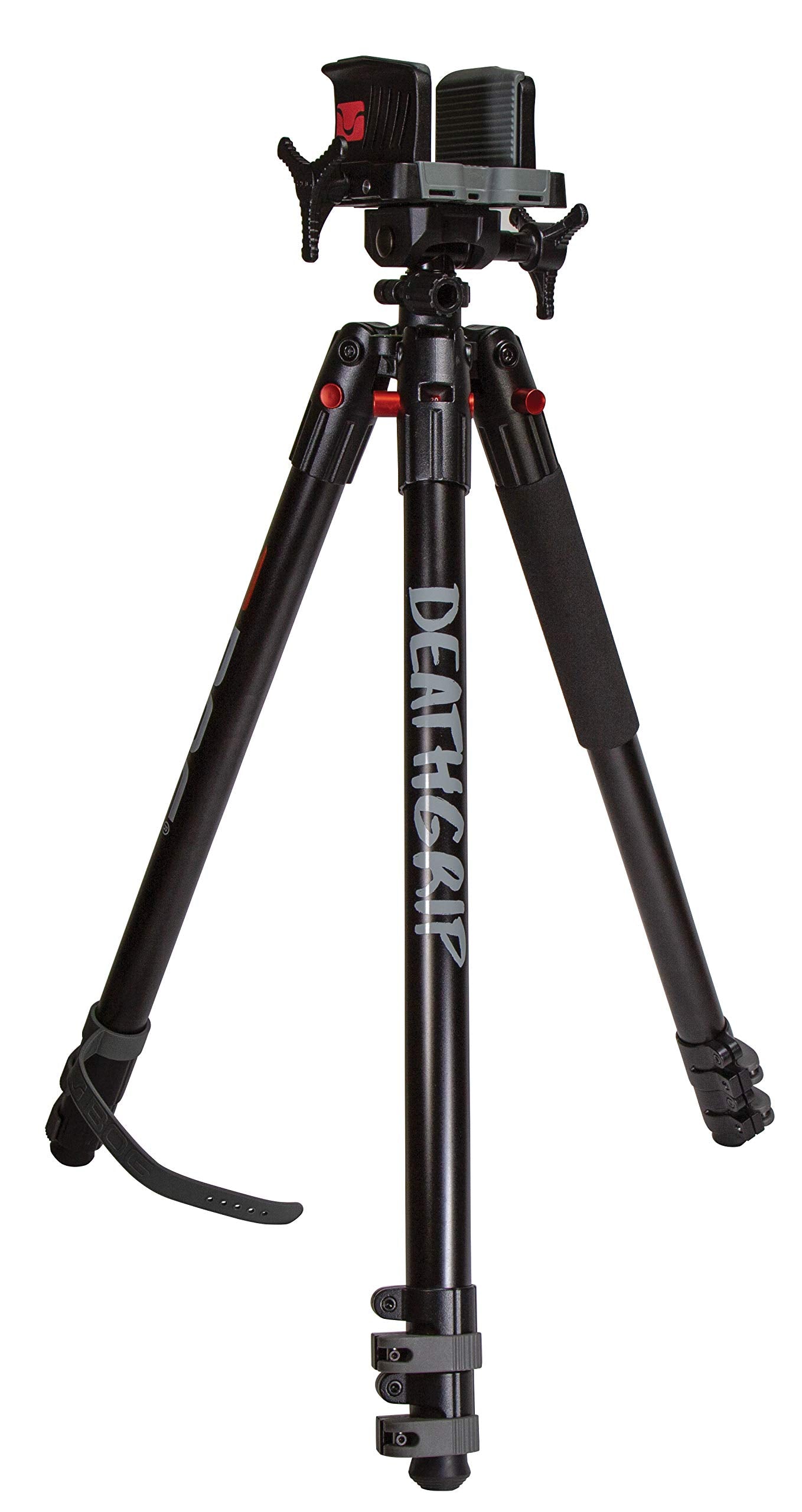 DeathGrip BOG Aluminum Tripod with Durable Aluminum Frame, Lightweight, Stable Design, Bubble Level, Adjustable Legs, Shooting Rest, and Hands-Free Operation for Hunting, Shooting, and Outdoors
