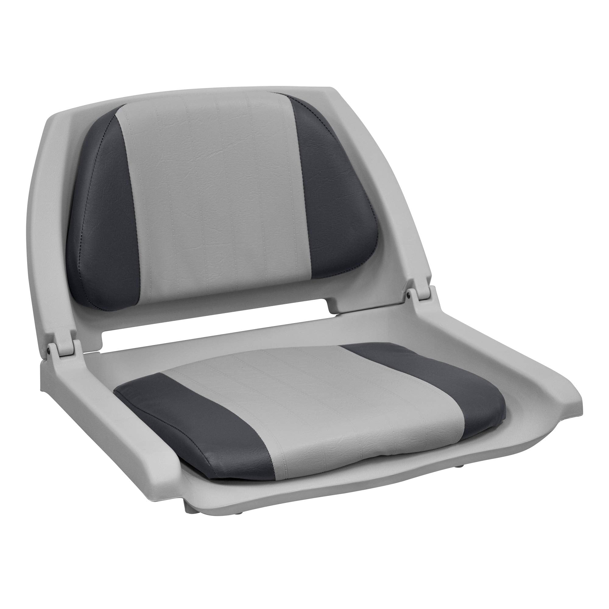 Molded Fishing Boat Seat Wise 8WD139LS-012 with Marine Grade Cushion Pads, Grey Shell, Grey/Charcoal Cushion