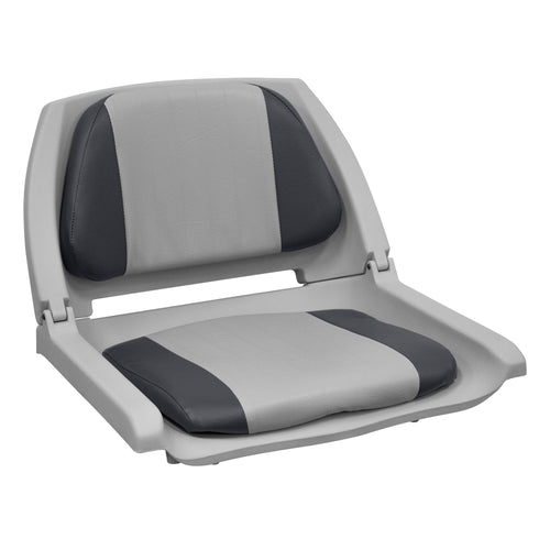 Molded Fishing Boat Seat Wise 8WD139LS-012 with Marine Grade Cushion Pads, Grey Shell, Grey/Charcoal Cushion