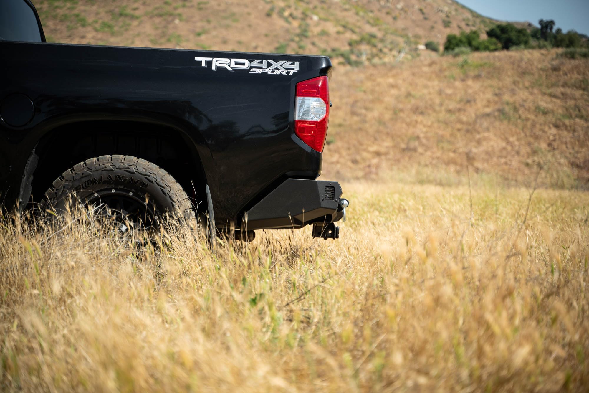 Offroad DV8 Spec Series Rear Bumper for 2014-2021 Toyota Tundra | Two D-Ring Mounts | Four 3-Inch Pod Light Mounts | Satin Black Accent Panels | Welded-In Zip Tie Tabs | Fully Bolt-On