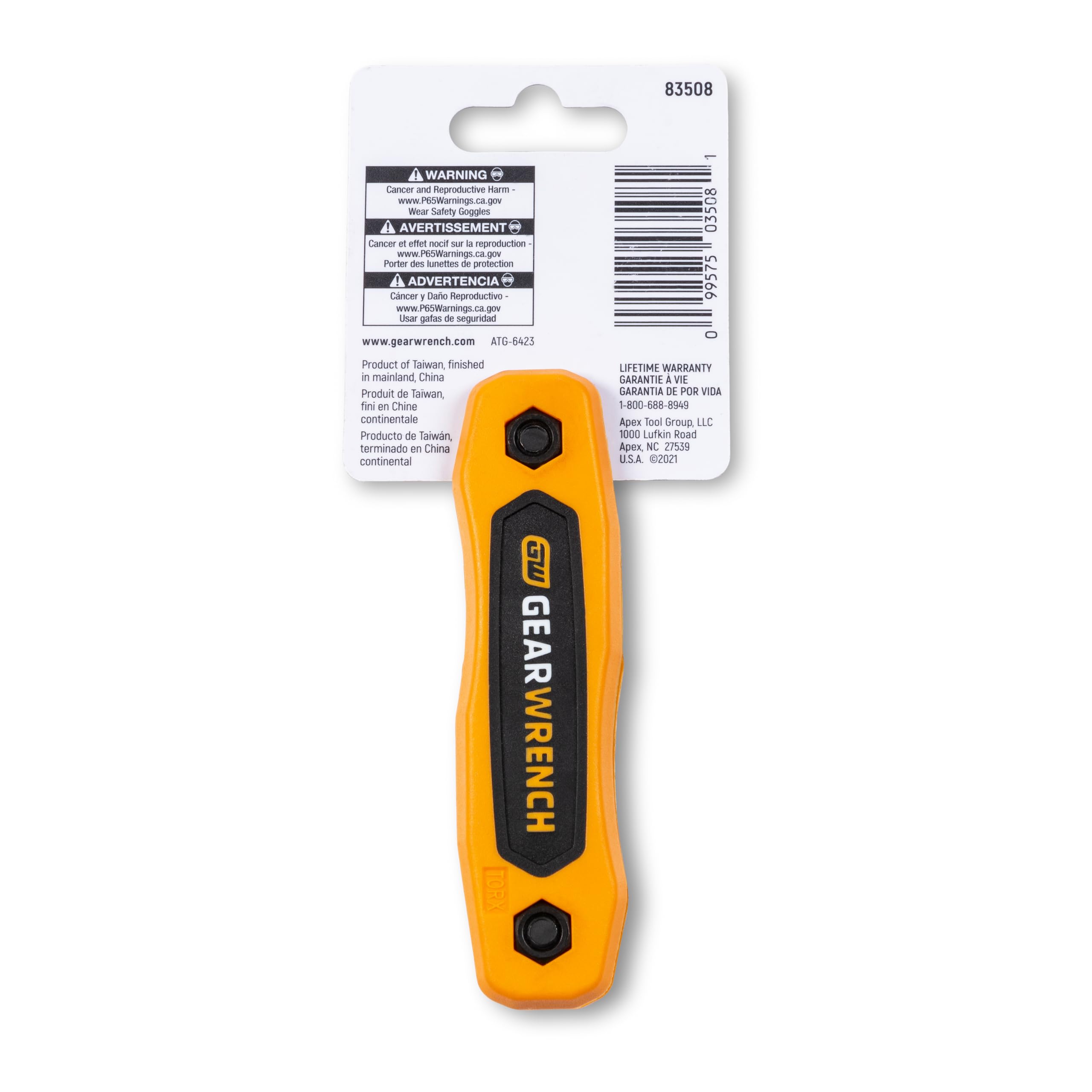 8 Piece GEARWRENCH Torx Folding Hex Key Set - 83508