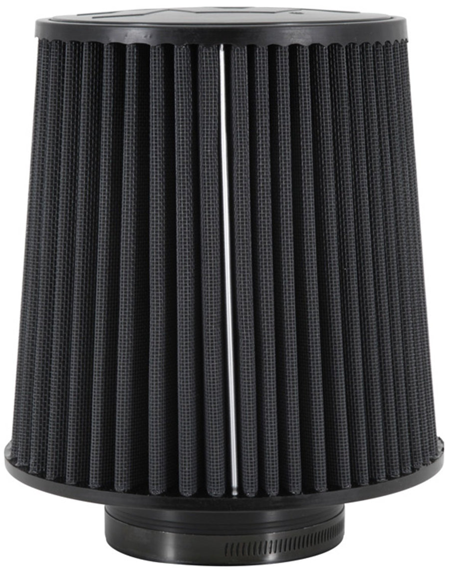 K&N Lifetime Dryflow Universal Clamp-On Air Filter: Dry Synthetic, Washable, Oil-Free: Flange Diameter: 4 In, Filter Height: 8 In, Flange Length: 1.5 In, Shape: Round Tapered, RU-5171HBK