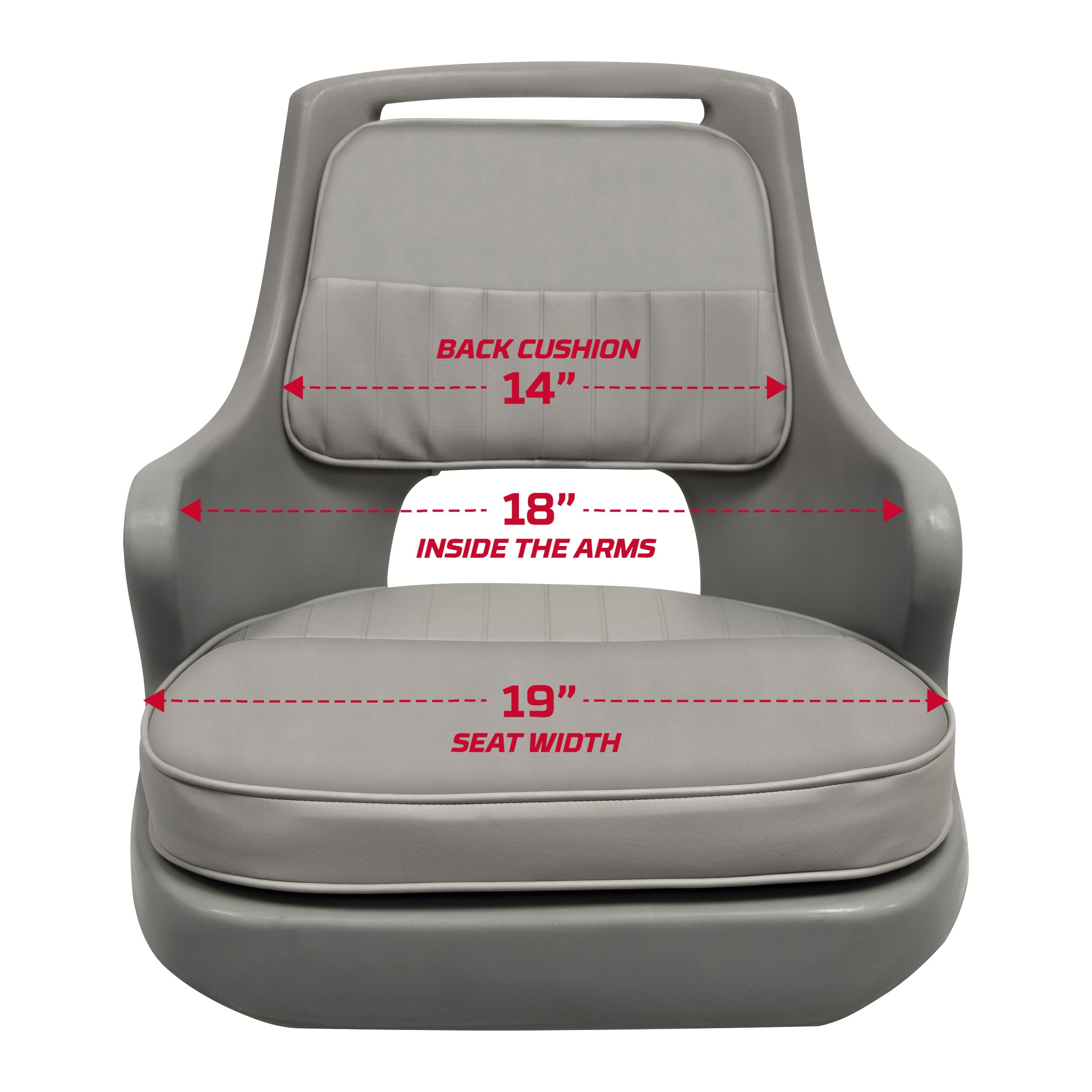 8WD015-3-717 Wise Standard Compact Pilot Chair with Cushions and Mounting Plate, Grey/Grey