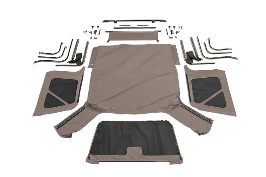Complete Soft Top for Jeep Wrangler TJ RAMPAGE PRODUCTS | Tinted Windows, Includes Frame & Hardware, Vinyl, Black Diamond | 68836 | Fits 1997-2006 Jeep Wrangler TJ with Full Steel Doors
