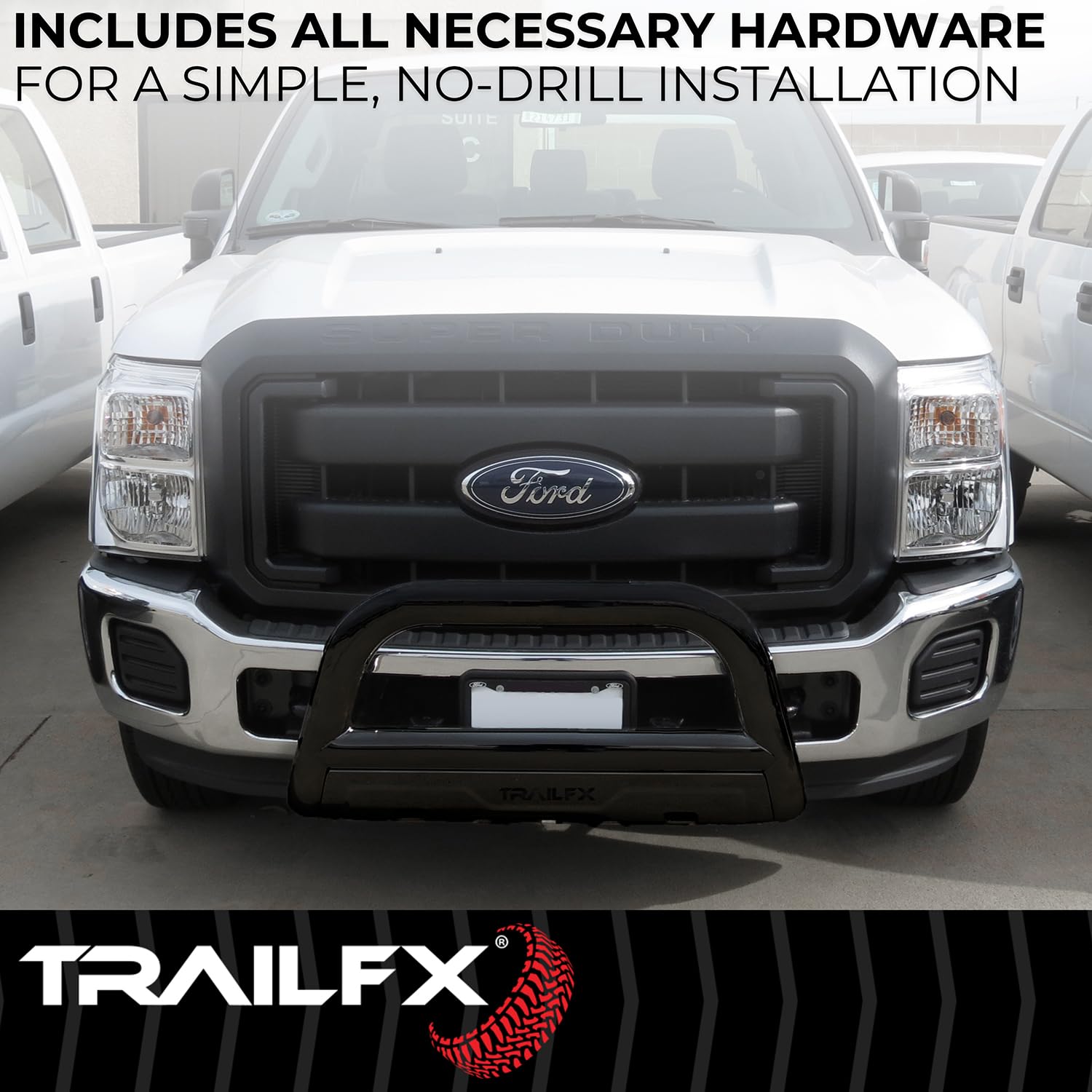 TrailFX Bull Bar 2024-2025 Fits Toyota Tacoma 3-Inch Diameter Titanium Black Powder Coated Steel with Skid Plate Optional Lighting Mounts Bolt On Installation TrailFX B0045T