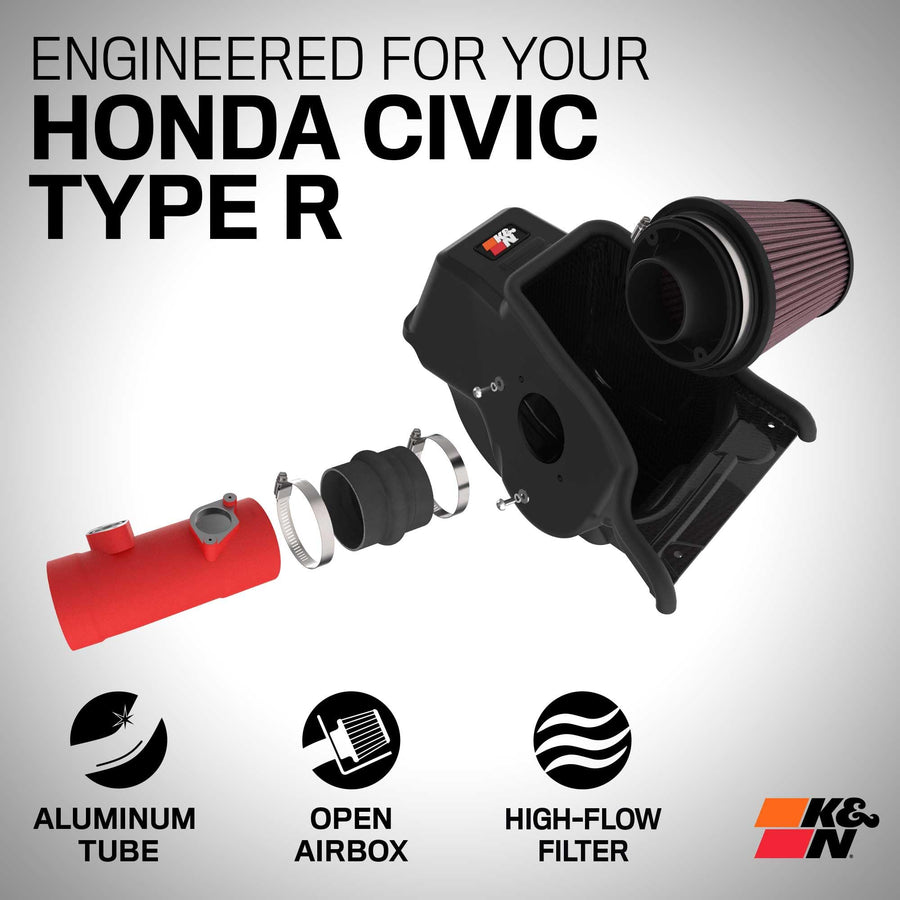K&N Cold Air Intake System: High-Flow Air Filter, Acceleration & Increase Performance: Compatible with 2023-2025 Acura/Honda: Integra, Type S, Civic Type R, 69-1511TWR