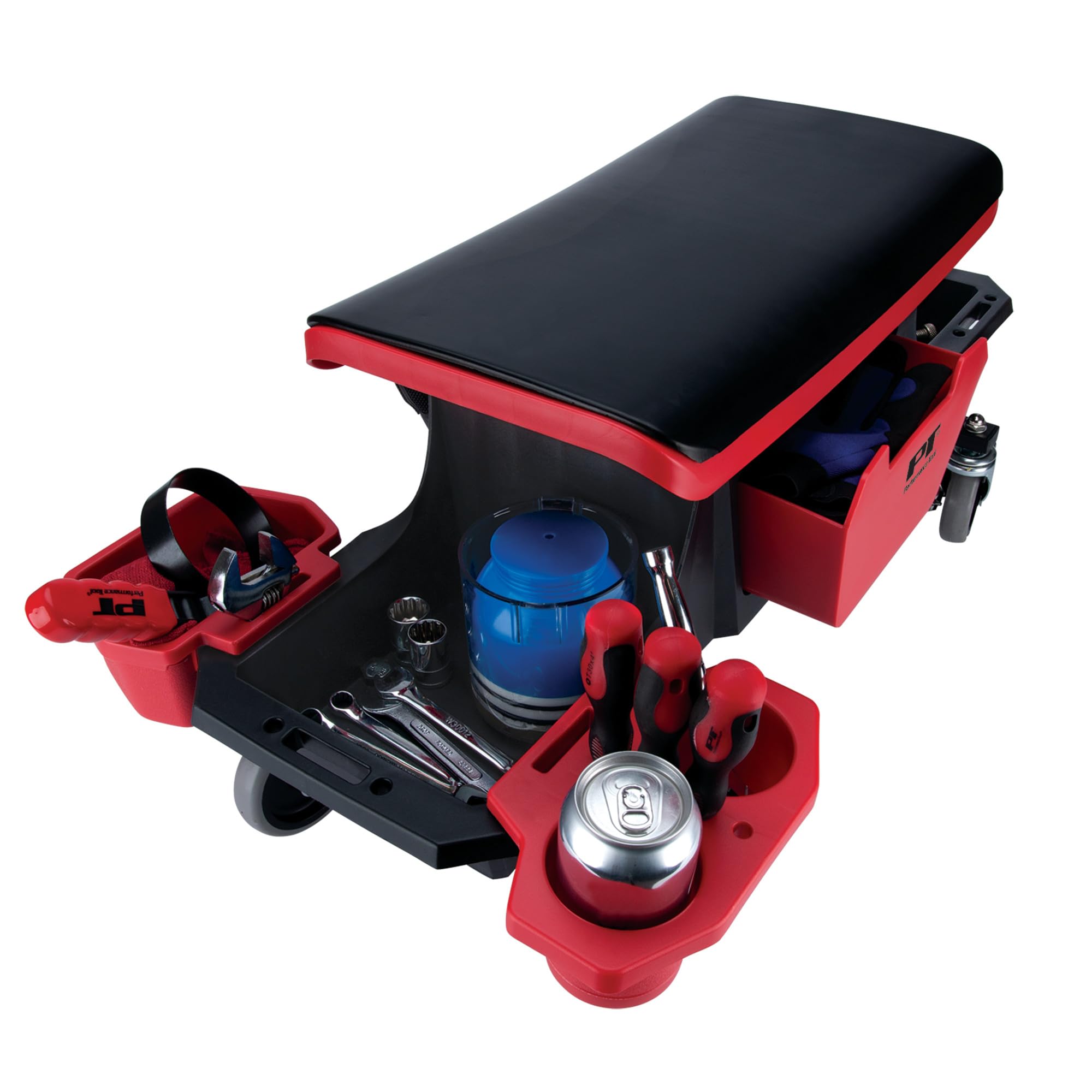 Heavy Duty Performance Tool W85035 Roller Mechanics Seat and Brake Stool with 4-Inch Rubber Swivel Casters Roll Over