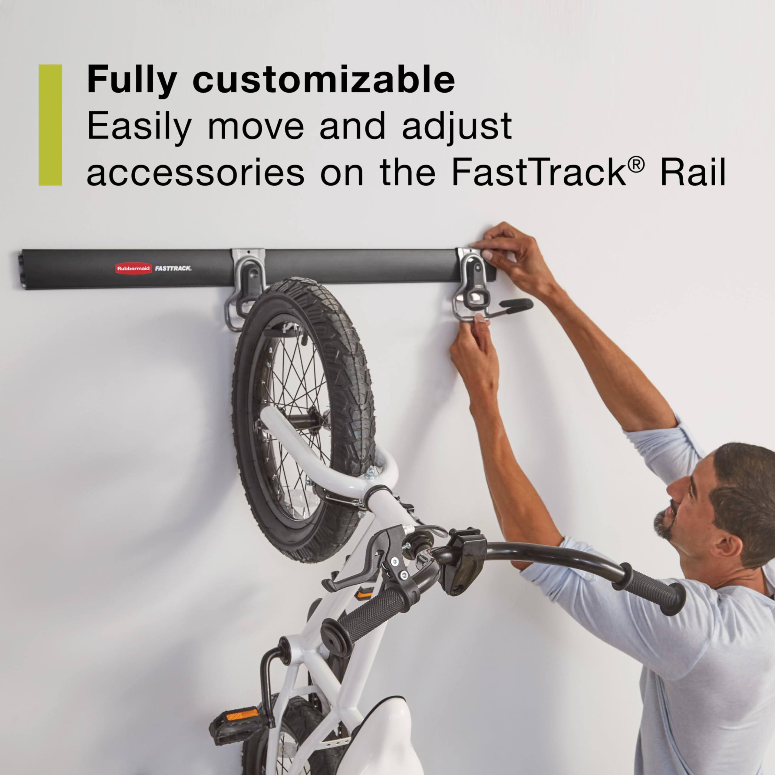 Rubbermaid Garage Storage System FastTrack Tool Hanging Kit, Wall Mount Holder for Garden Lawn Tools/Garage/Home Organization