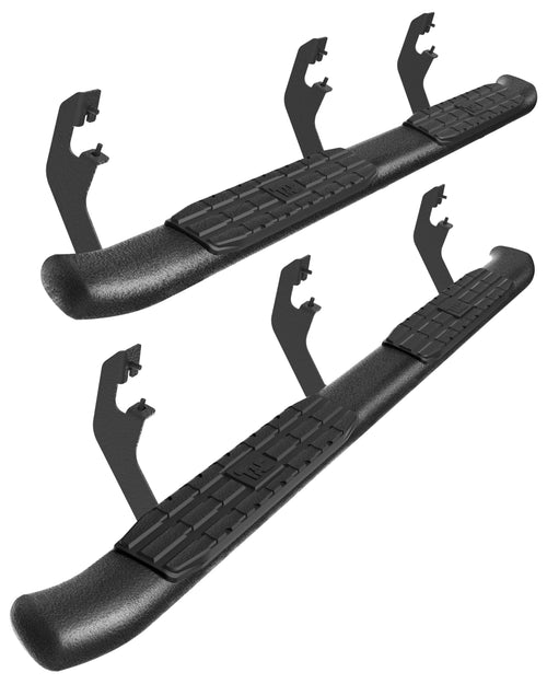 2015-2025 Chevy Colorado/GMC Canyon Crew Cab Pickup Truck TAC Side Steps 4.25" Oval Bend Texture Black Nerf Bars Running Boards (Texture Powder Coating Brackets)
