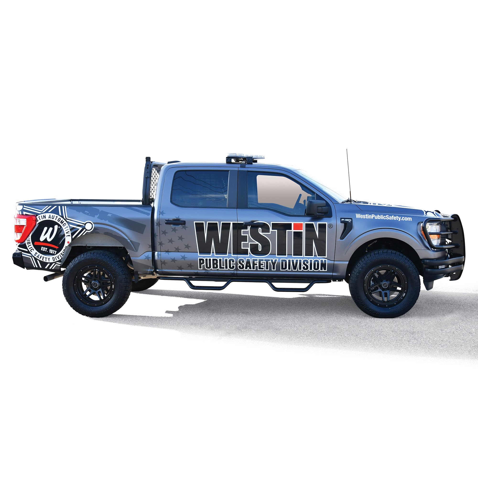 Westin Outlaw 20-13945 Drop Nerf Step Bars fits 2015-2025 F-150 2022-2025 F-150 Lightning SuperCrew 2017-2025 F-250 F-350 F-450 F-550 Crew Cab Textured Black Pair