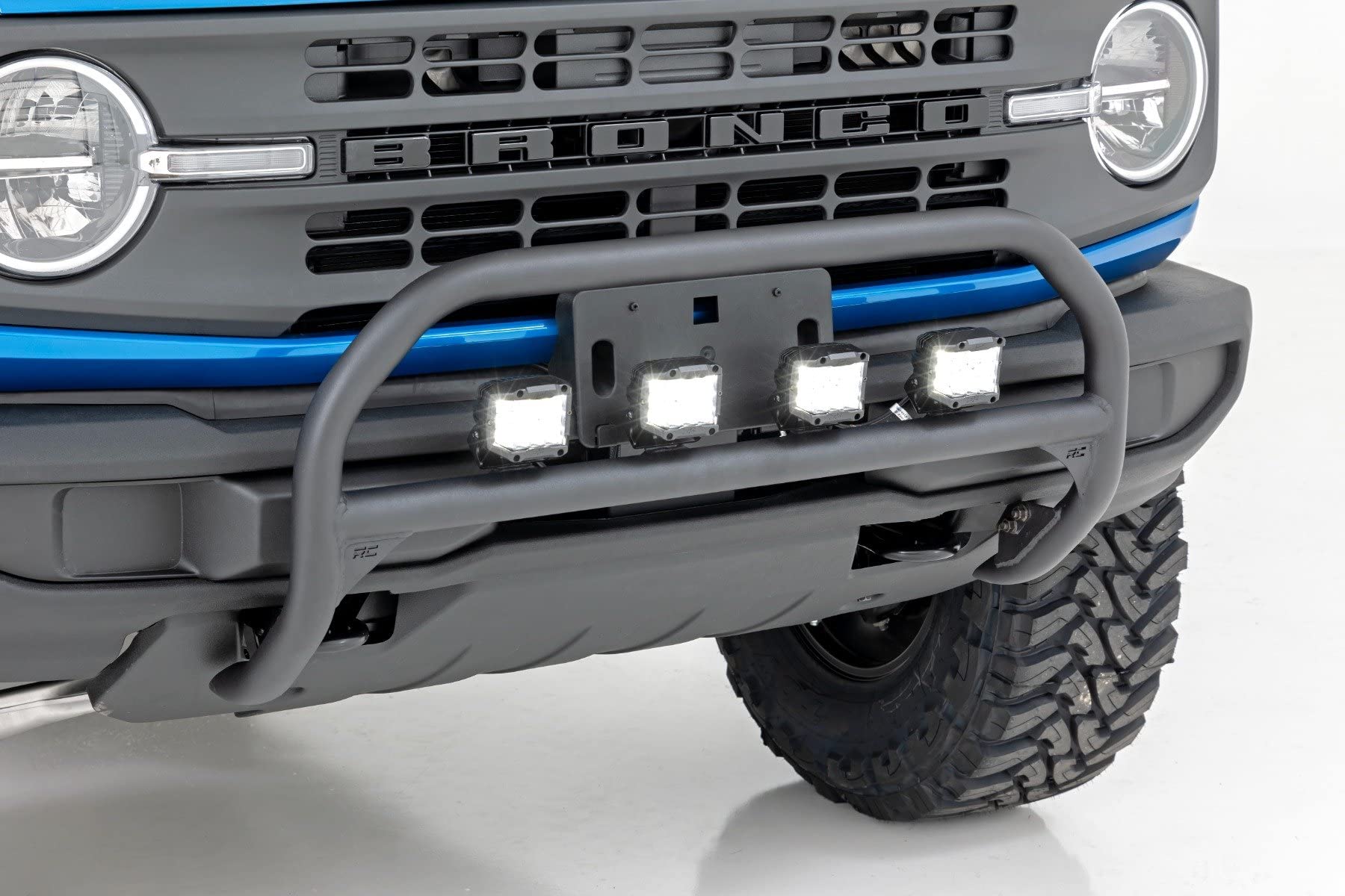 Nudge Bar Rough Country w/4" Round LED Lights for 2021-2024 Ford Bronco - 51049