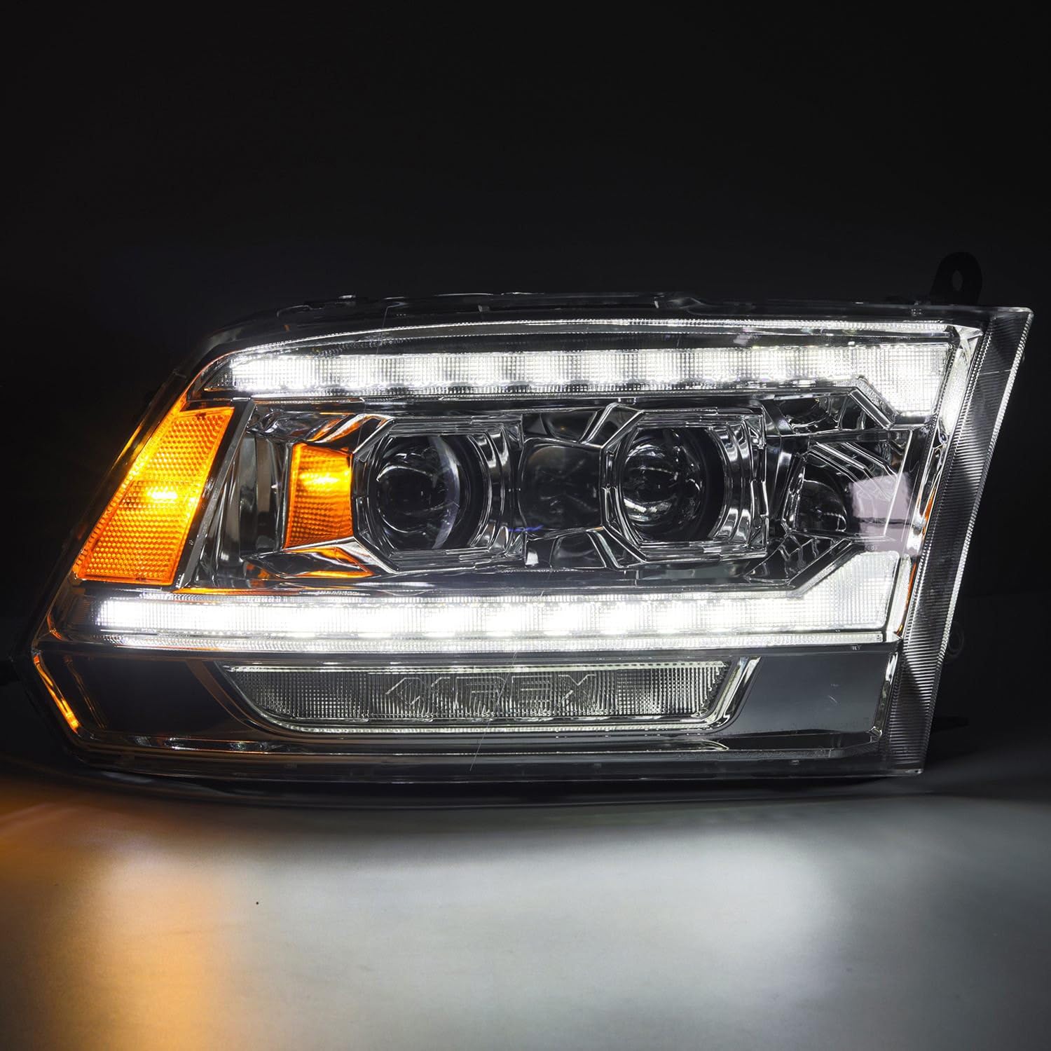 09-18 Dodge Ram 2500 AlphaRex LUXX LED Proj Headlights Plank Style Chrm w/Activ Light/Seq Signal/DRL