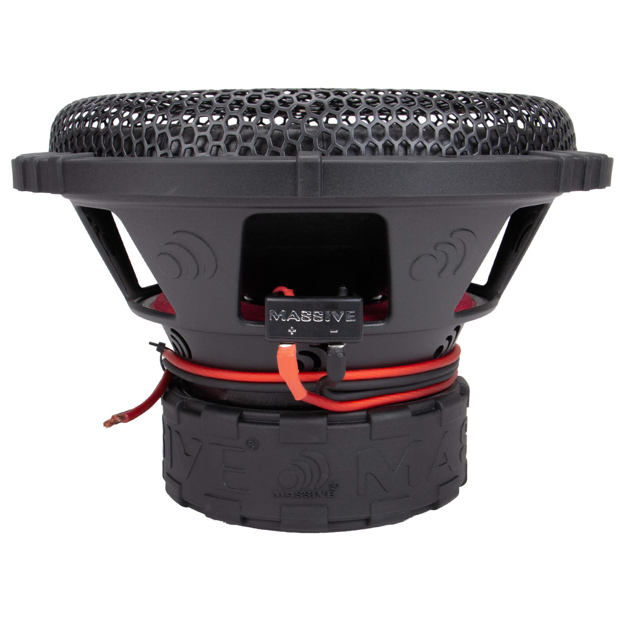 GTR124 Massive Audio 10" 1000 Watts RMS / 1500w MAX Dual 4 Ohm Subwoofer with Grill