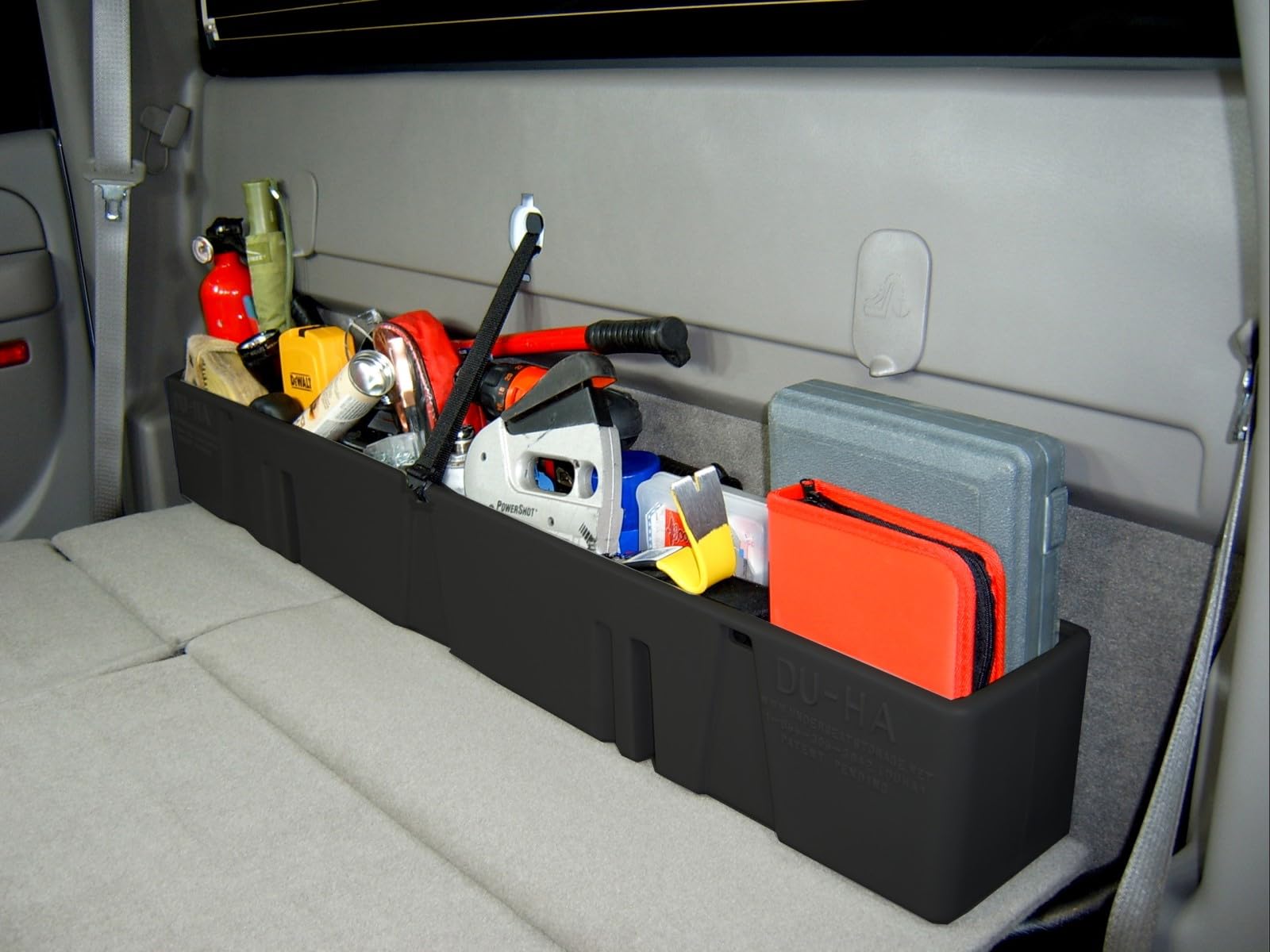 Behind-The-Seat DU-HA Storage Unit fits 00-07 Chevy Silverado/GMC Sierra 1500HD 2500HD 3500HD Crew Cab | Black Heavy-Duty Back Seat Organizer | 10013