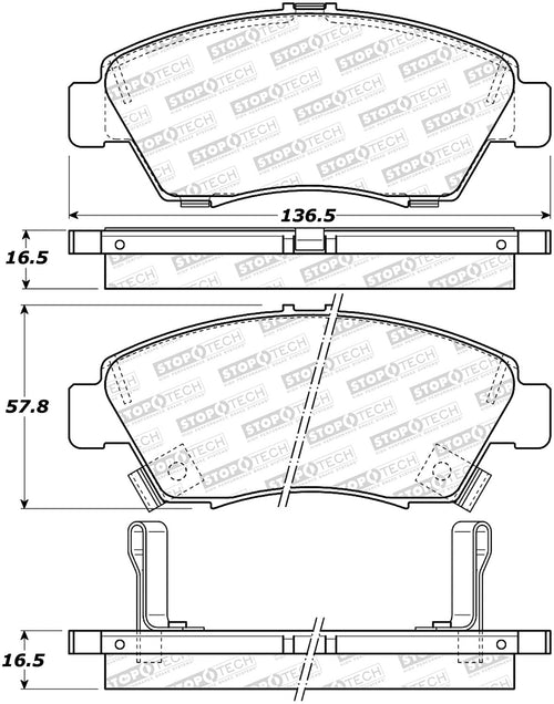 Sport Brake Pads StopTech 309.09481 with Shims and Hardware
