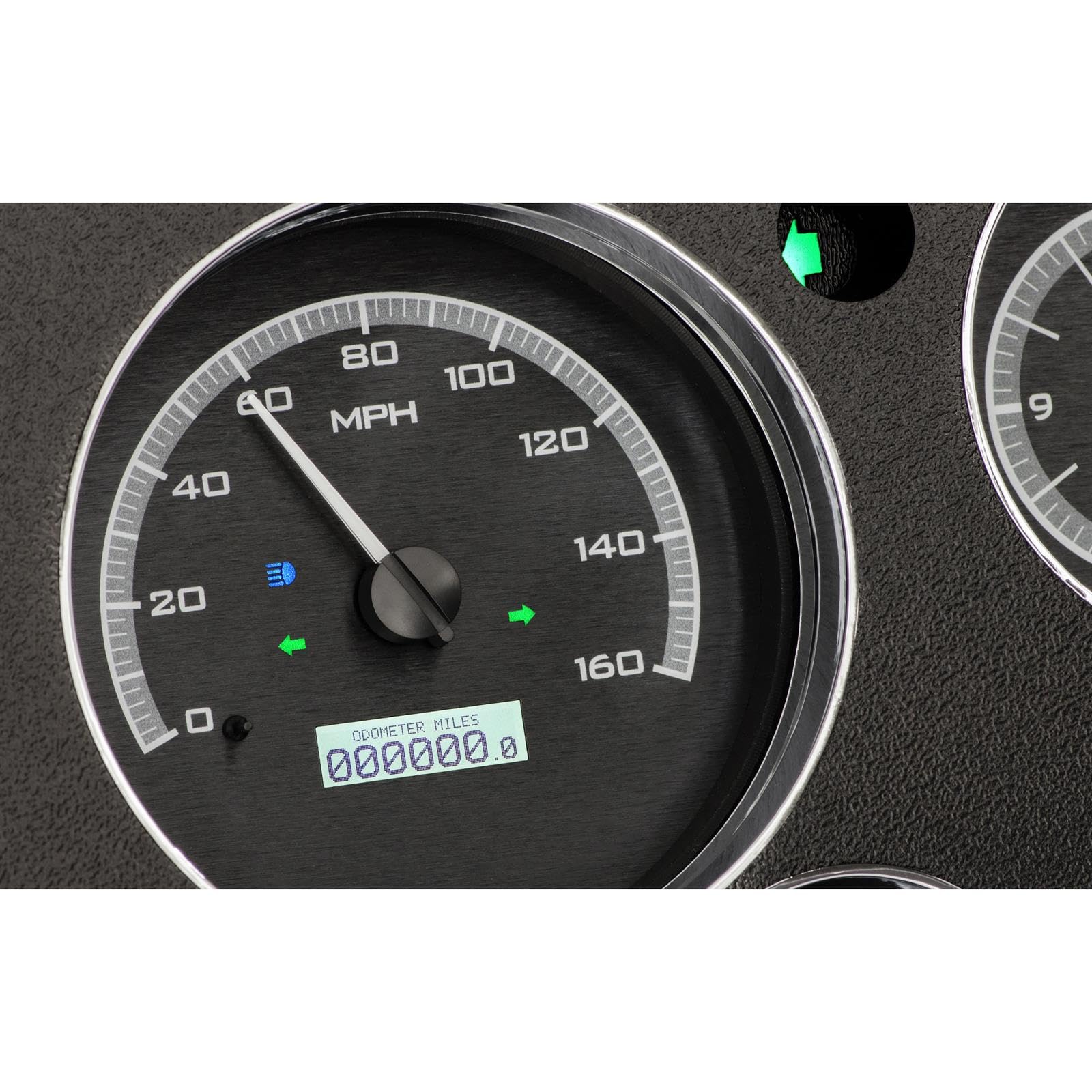 Dakota Digital Analog Dash Gauge & Clock 67 - 72 Chevy Pickup Truck Black Alloy White VHX-67C-PA-K-W