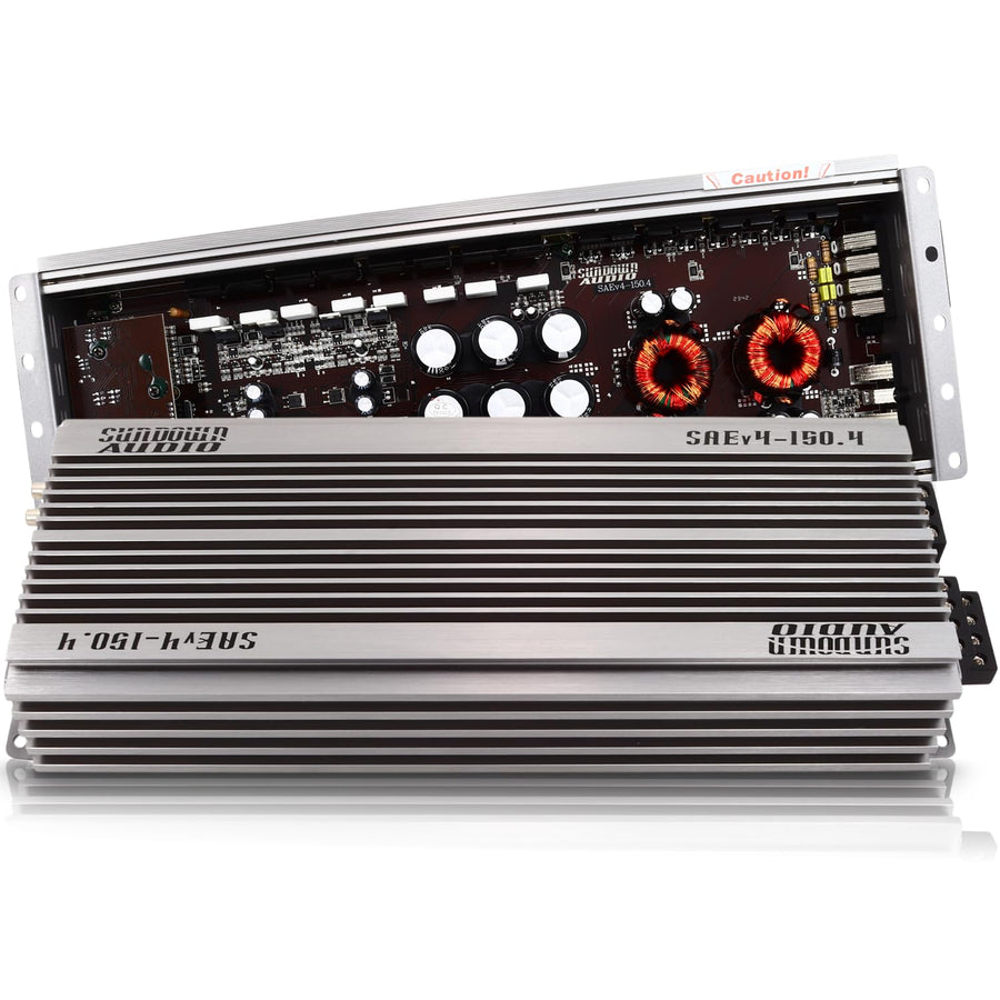 Sundown Audio 4-Channel SAE-150.4 Class A/B Amplifier - 150W x 4 @ 4Ω - High-Power Car Speaker Amp with Variable Filters & Advanced Protection