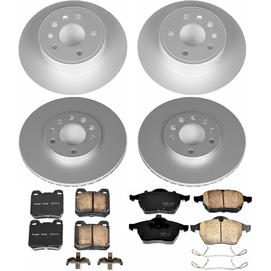 Power Stop Z23 Evolution Geomet Coated Brake Kit Front and Rear For Saab 900 1997-1998 [Model Specific]