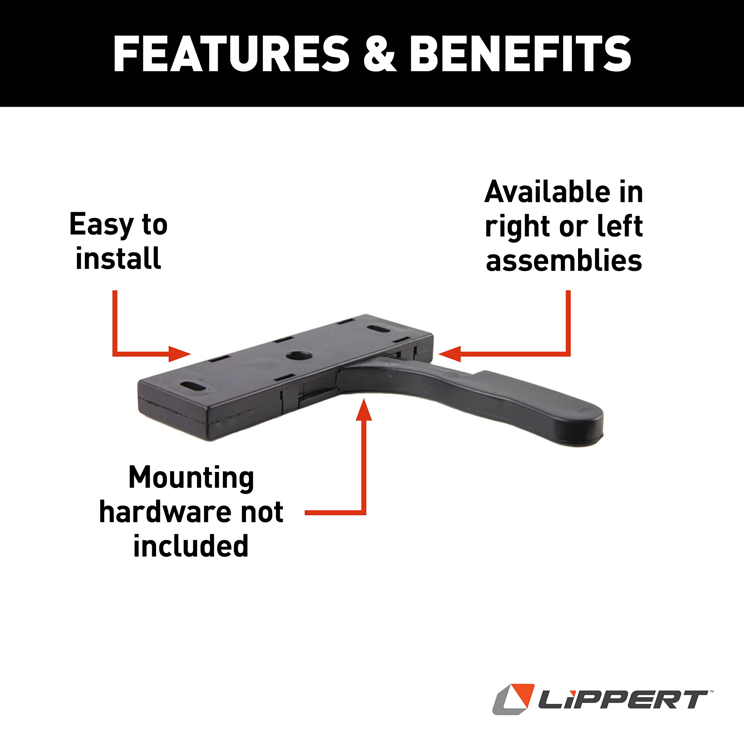Lippert Replacement Screen Door Latch Kit for 5th Wheel RVs, Travel Trailers and Motorhomes (Mounting Hardware Not Included) - 201471