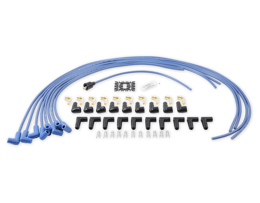 Spark Plug Wire Set- ACCEL 4041B 8mm - Blue Wire with Blue 90 Degree Boots