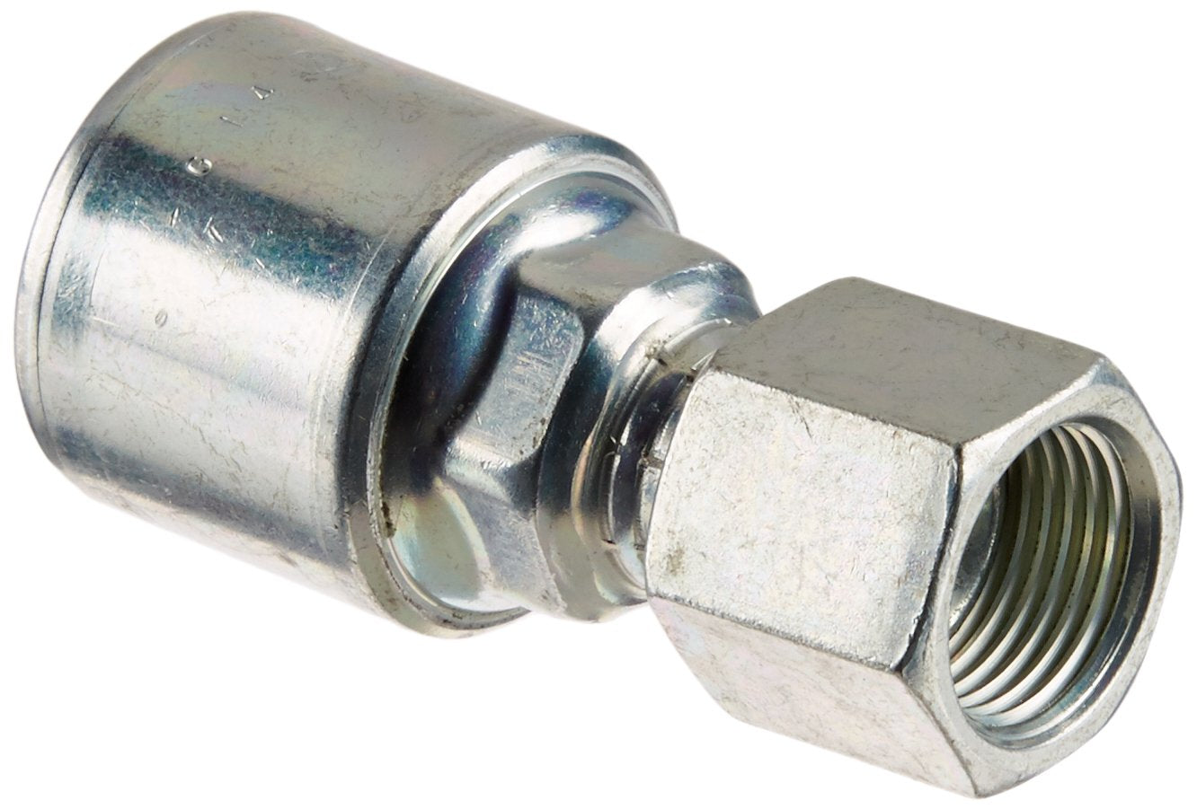 MegaCrimp Gates 8G-8FJX Couplings, Female JIC 37 Flare Swivel, Zinc Plated Carbon Steel, 2.88", 1/2" ID (Pack of 125)