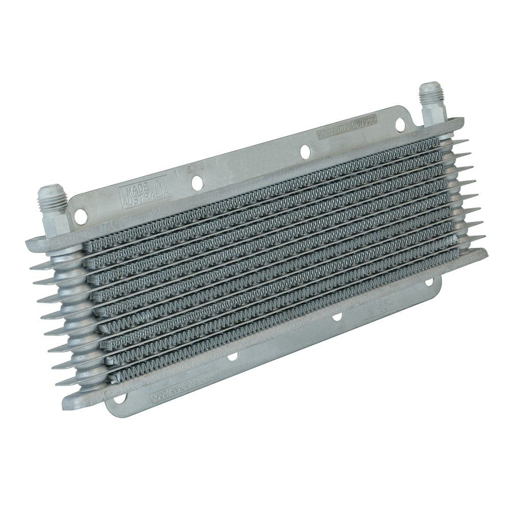 Stacked Plate 8-Row Transmission Cooler, 11 x 3 5/32 x 3/4" with -6 AN Fittings (400008)