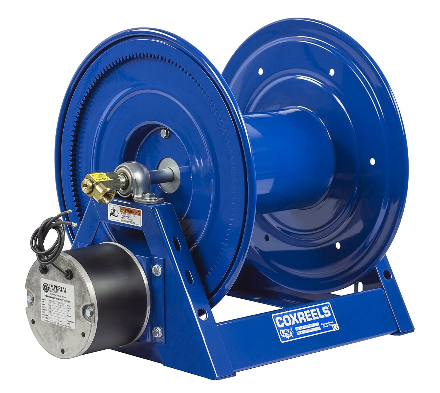 Competitor Series Coxreels 1125-4-200-E Motorized Reel - 1/2" Hose ID - 200' Length - For Air Compressor, Garden and Pressure Washer Hoses Professional Grade (Hose Not Included) Made in USA