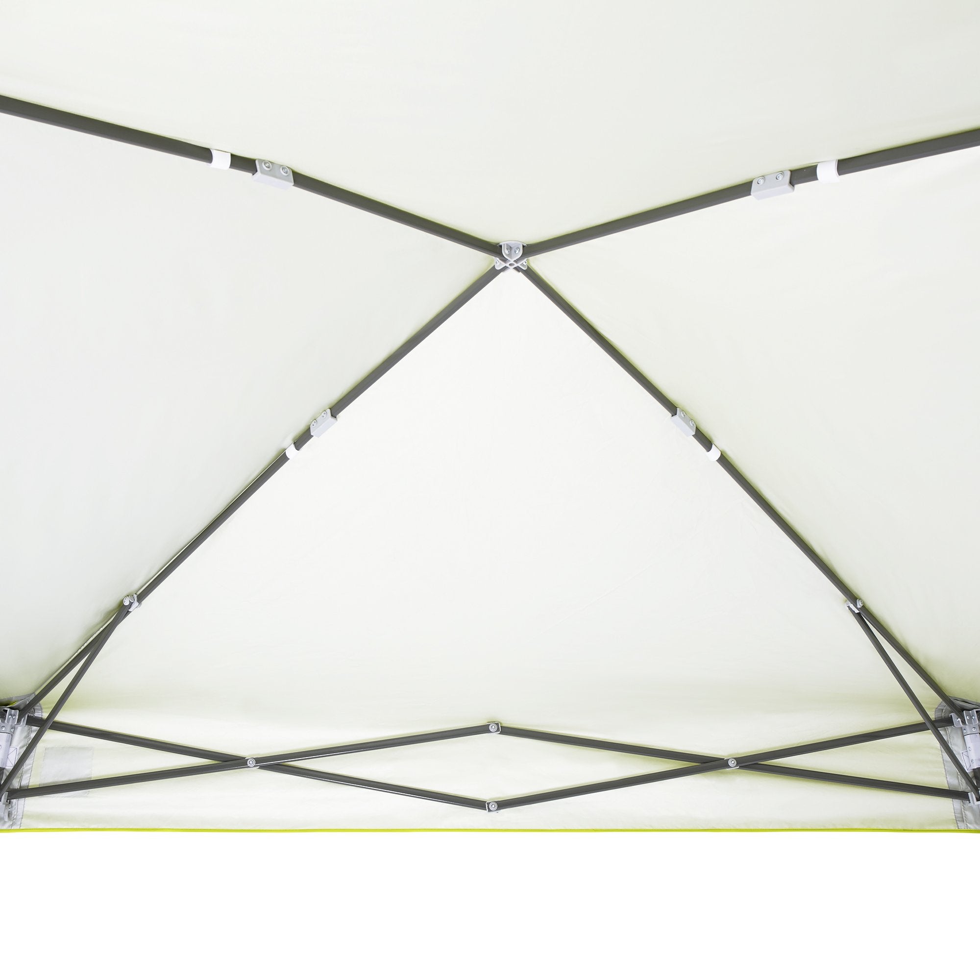 E-Z UP Instant Shelter Vista Canopy, 10' x 10', White Powder-Coated Steel Frame with Wide-Trax Roller Bag & 4 Piece Spike Set, Punch