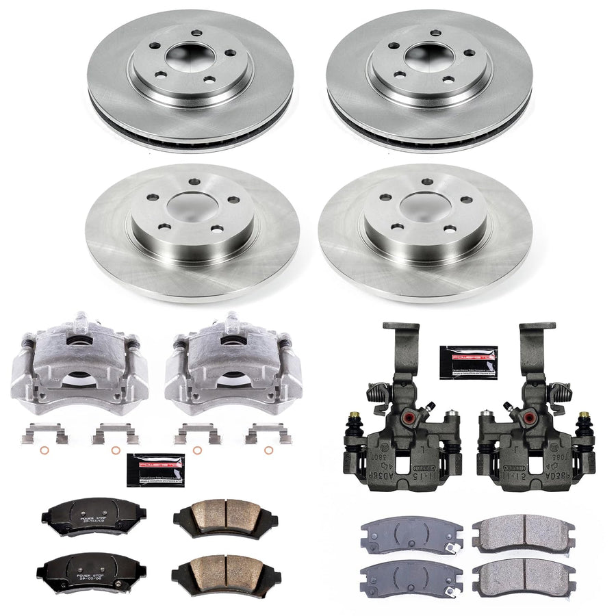 Power Stop Autospecialty KCOE8438 Front and Rear Brake Caliper Kit- OE Brake Rotor, Brake Pads & Calipers For Cadillac DeVille 2005 [Model Specific]