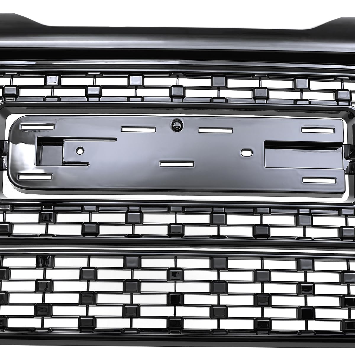 Denali Style Mesh Front Bumper Hood Grille Spec-D Tuning Glossy Black Compatible with 2016-2018 GMC Sierra 1500 SLE SLT