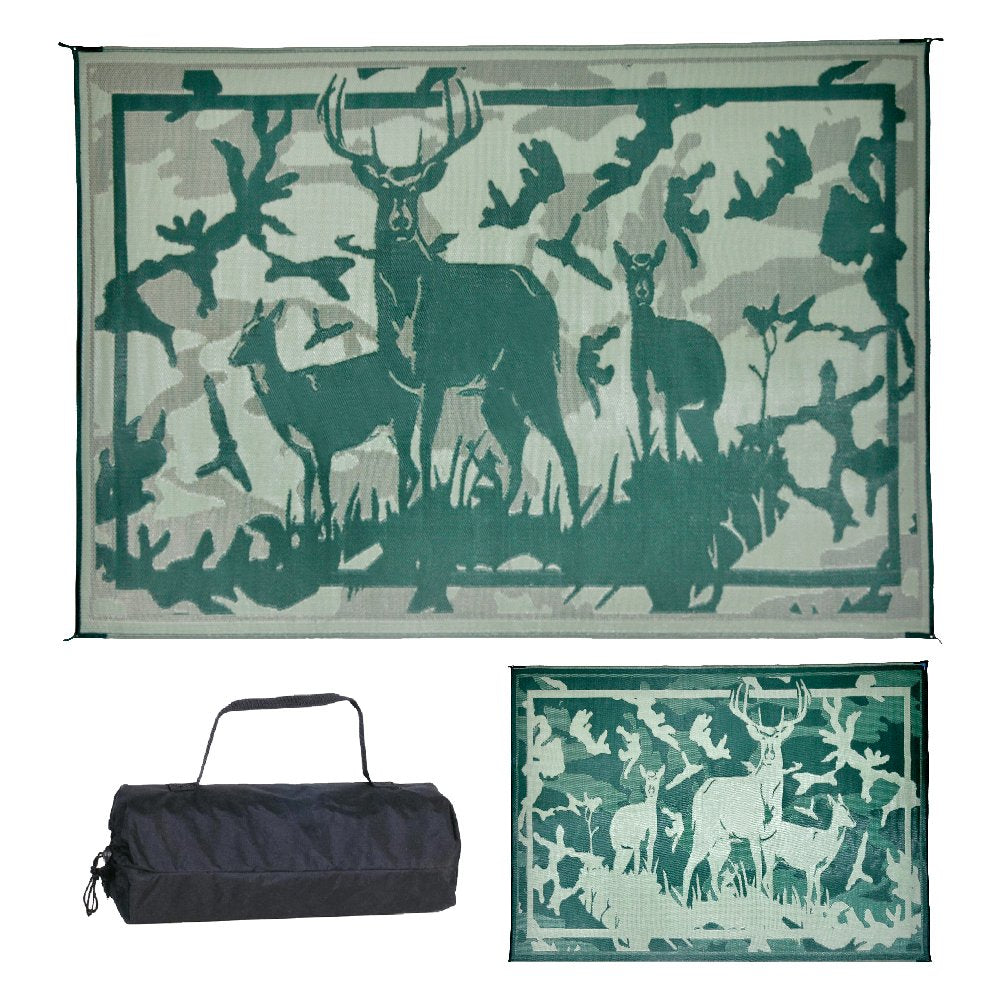 Camping Stylish HC8114 Desert Camo/Green 8'x11' Camo Deer Mat, 1 Pack