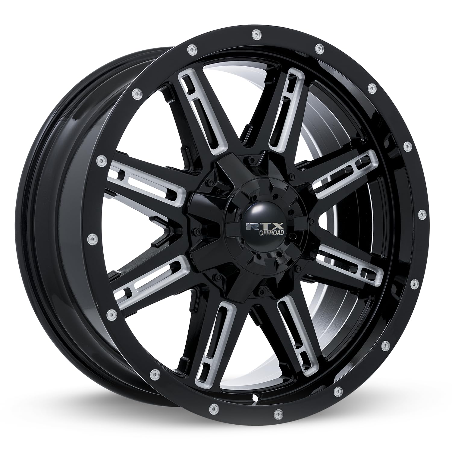 17x8 RTX Ravine Wheels, 5x114.3 & 5x127, Black Milled, 15mm Offset by RTX